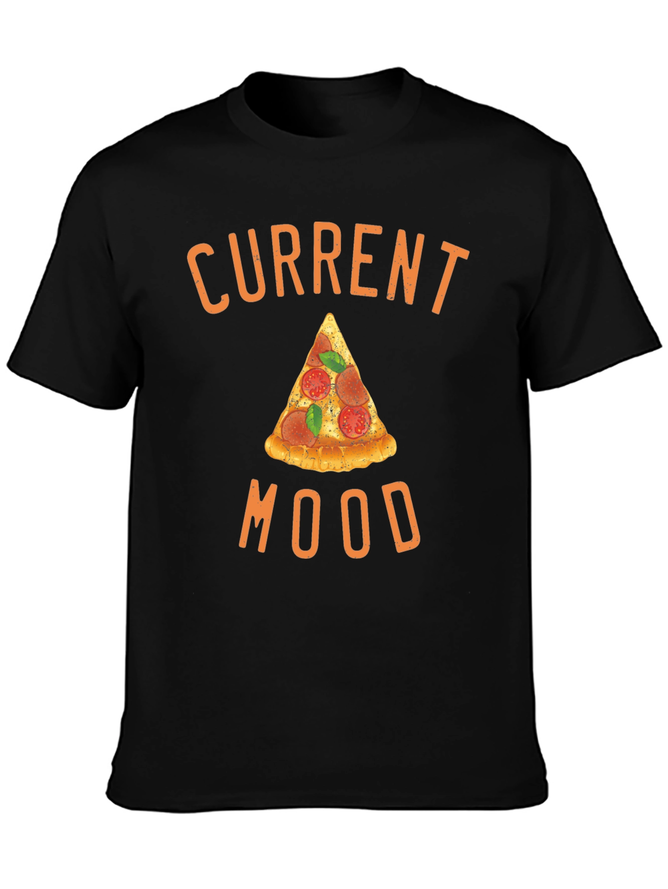 Pizza Mood Graphic Tee - Unisex Black T-Shirt