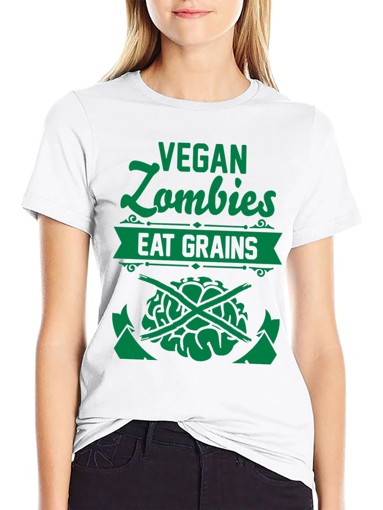 Vegan Zombie Eat Grains Graphic Tee