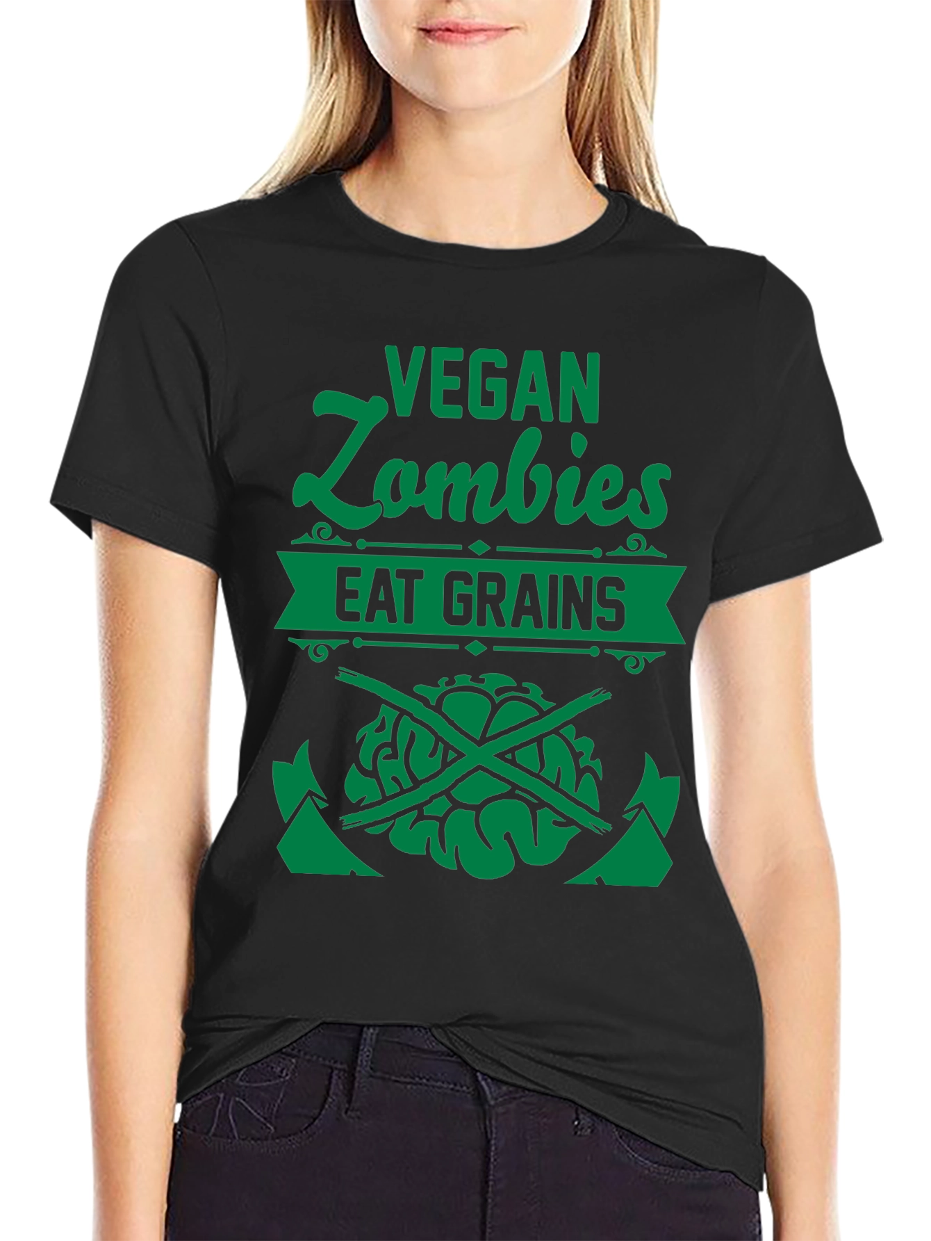 Vegan Zombie Eat Grains Graphic Tee