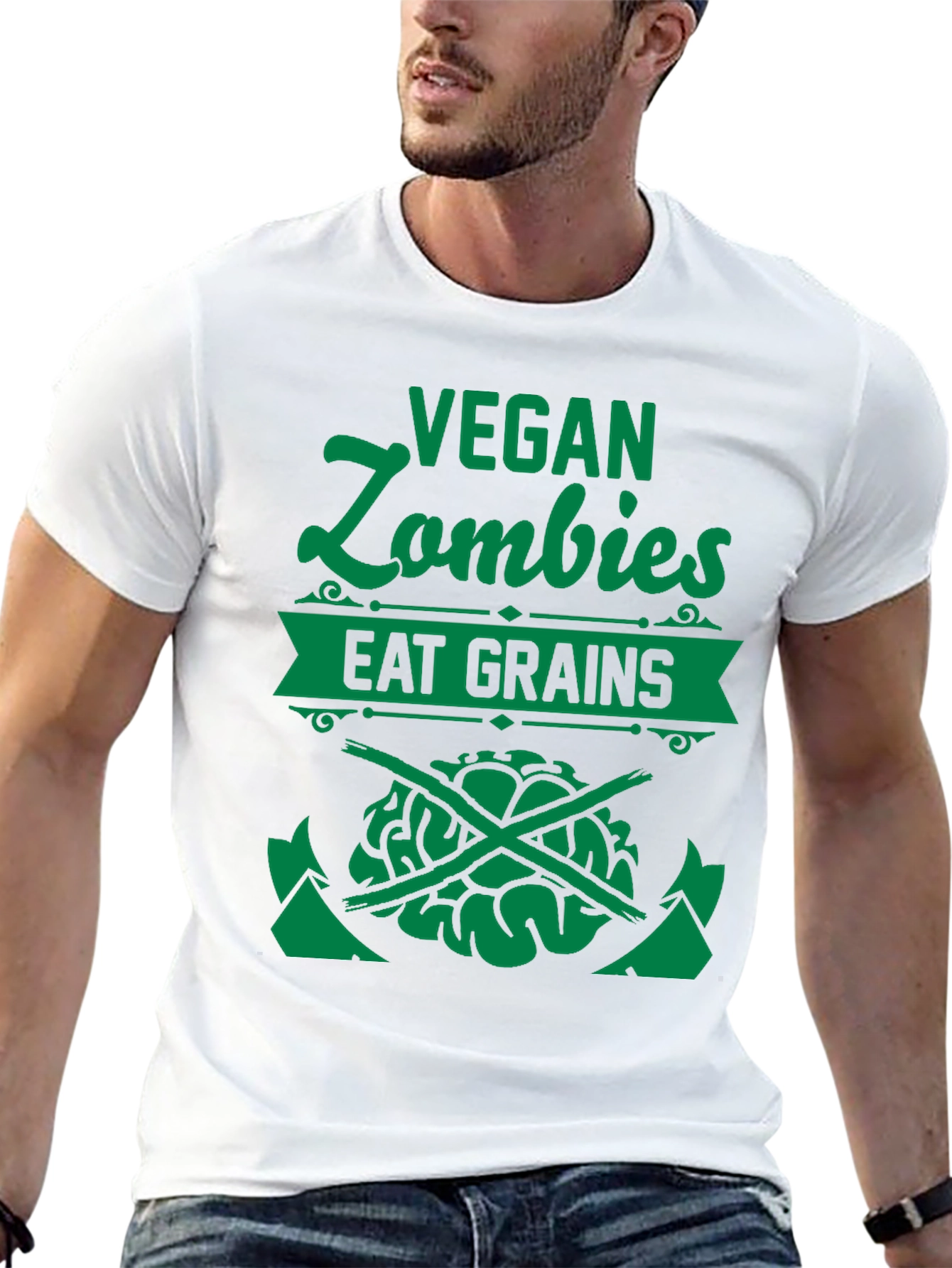 Vegan Zombie Eat Grains Graphic Tee