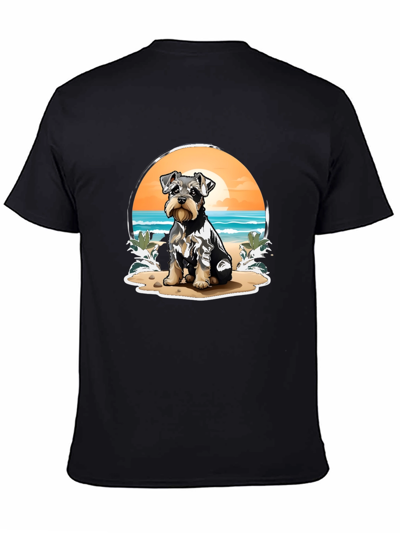 Dog Beach T-Shirt - Cute Schnauzer Pup Design