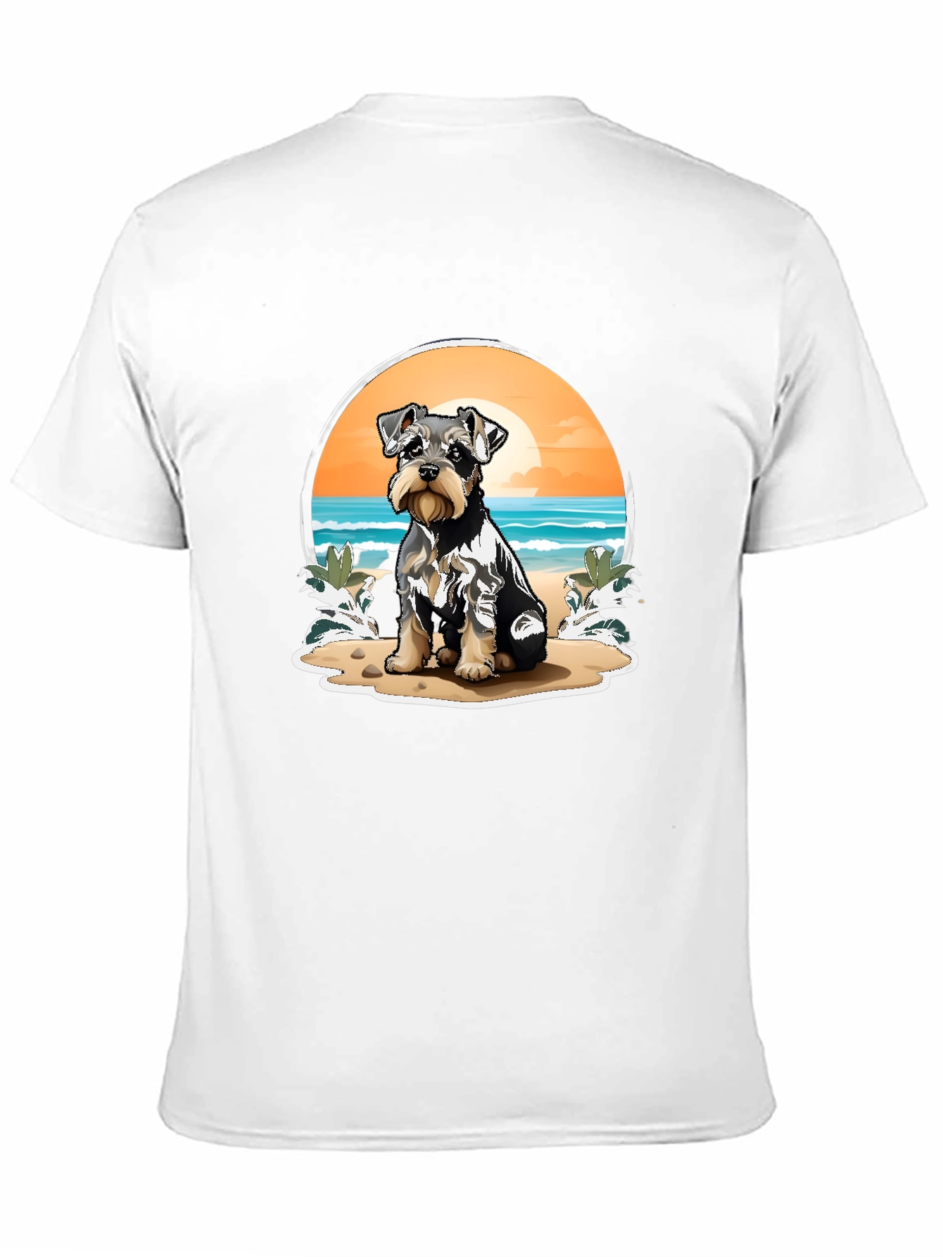 Dog Beach T-Shirt - Cute Schnauzer Pup Design