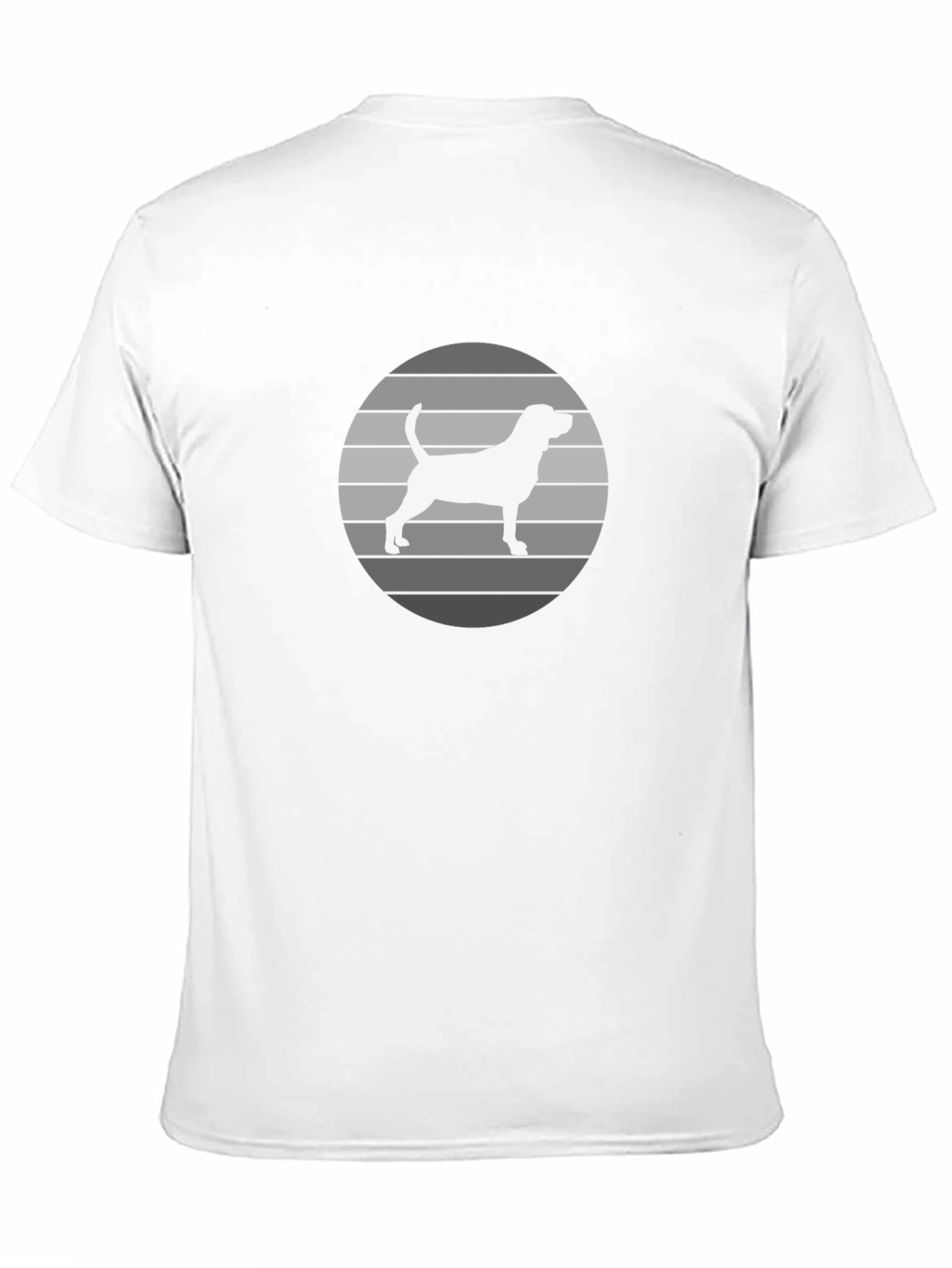 Dog Silhouette Striped Circle T-Shirt