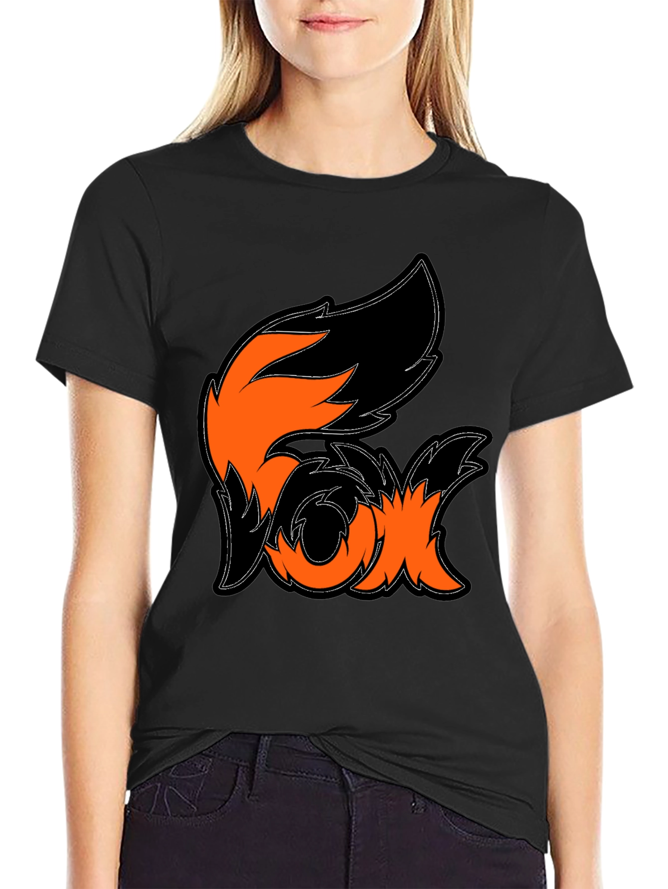 Fox Graphic Black T-Shirt - Stylish Animal Design Tee