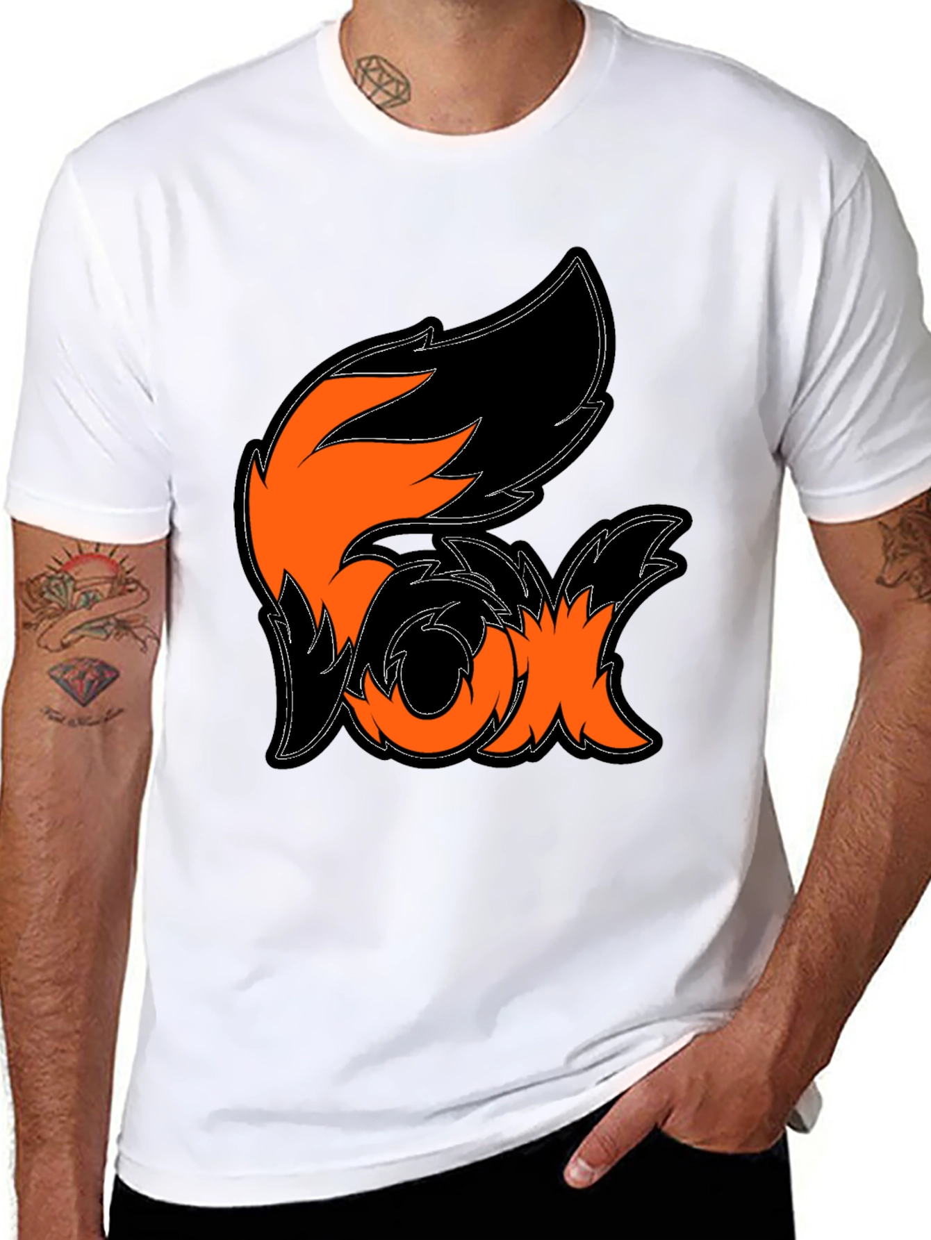 Fox Graphic Black T-Shirt - Stylish Animal Design Tee