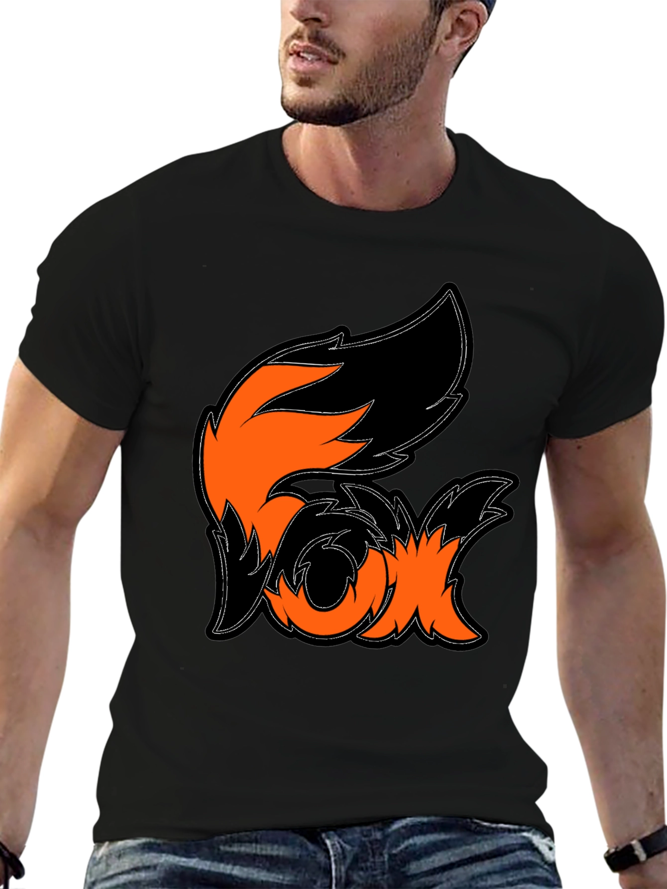 Fox Graphic Black T-Shirt - Stylish Animal Design Tee