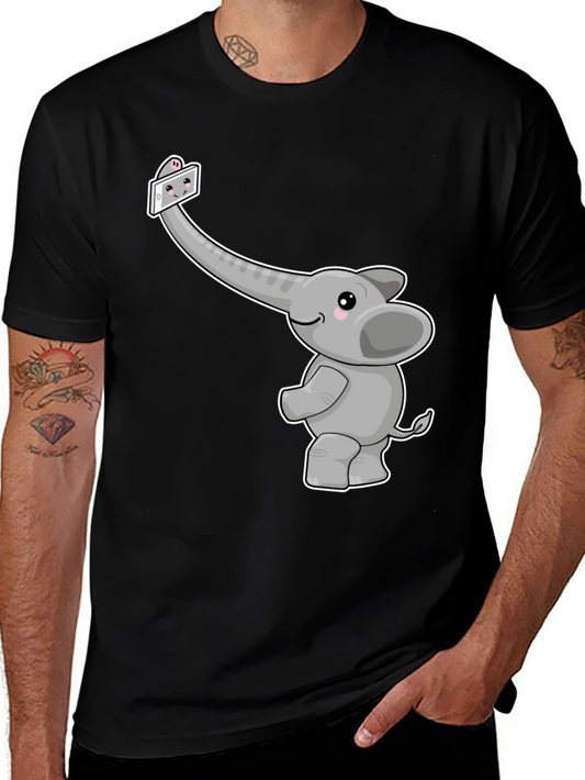 Elephant Selfie Graphic Tee - Cute Animal Shirt