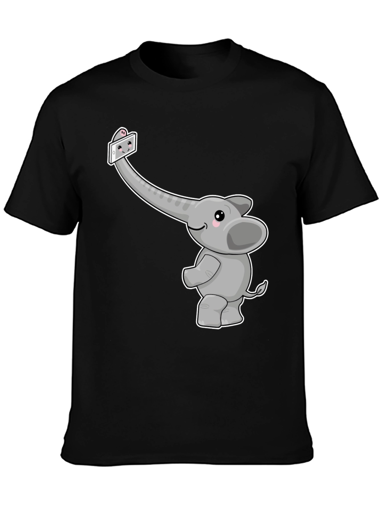 Elephant Selfie Graphic Tee - Cute Animal Shirt