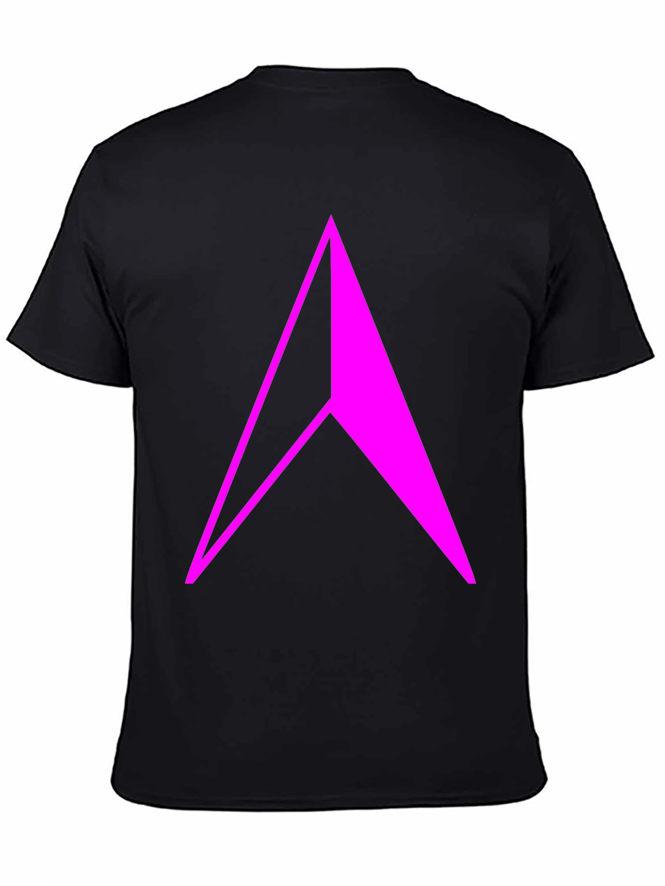 Geometric Arrow T-Shirt - Bold Pink Design on Black