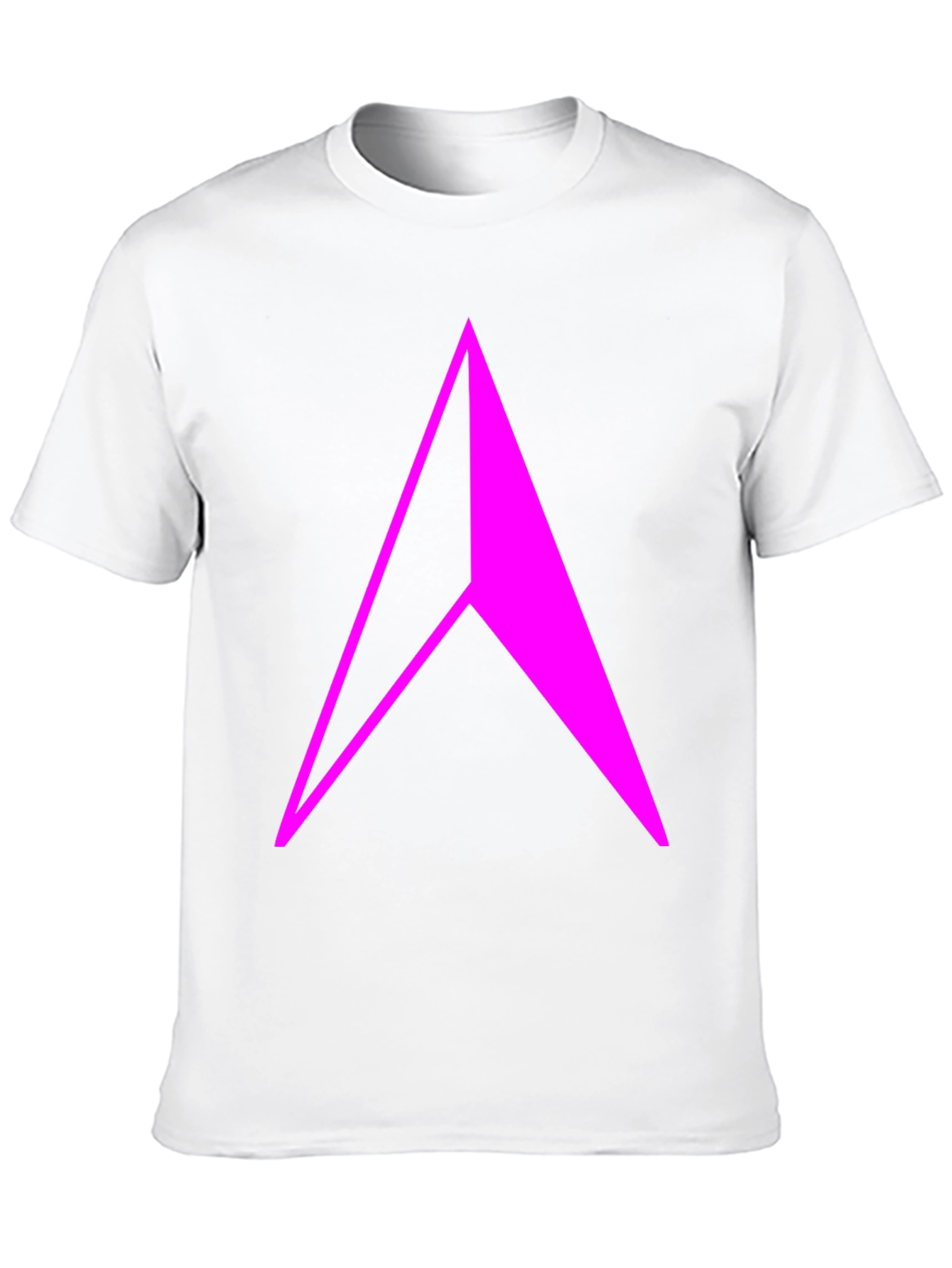 Geometric Arrow T-Shirt - Bold Pink Design on Black