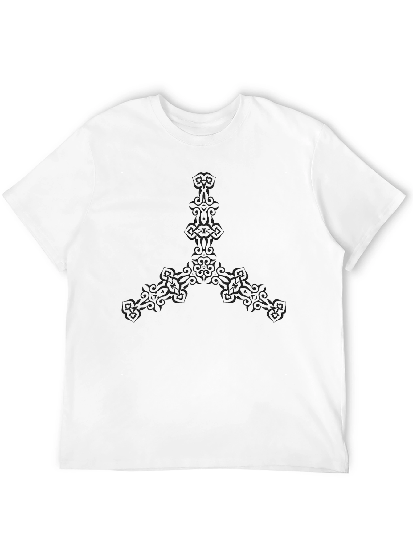 Black Tee with Tribal Design