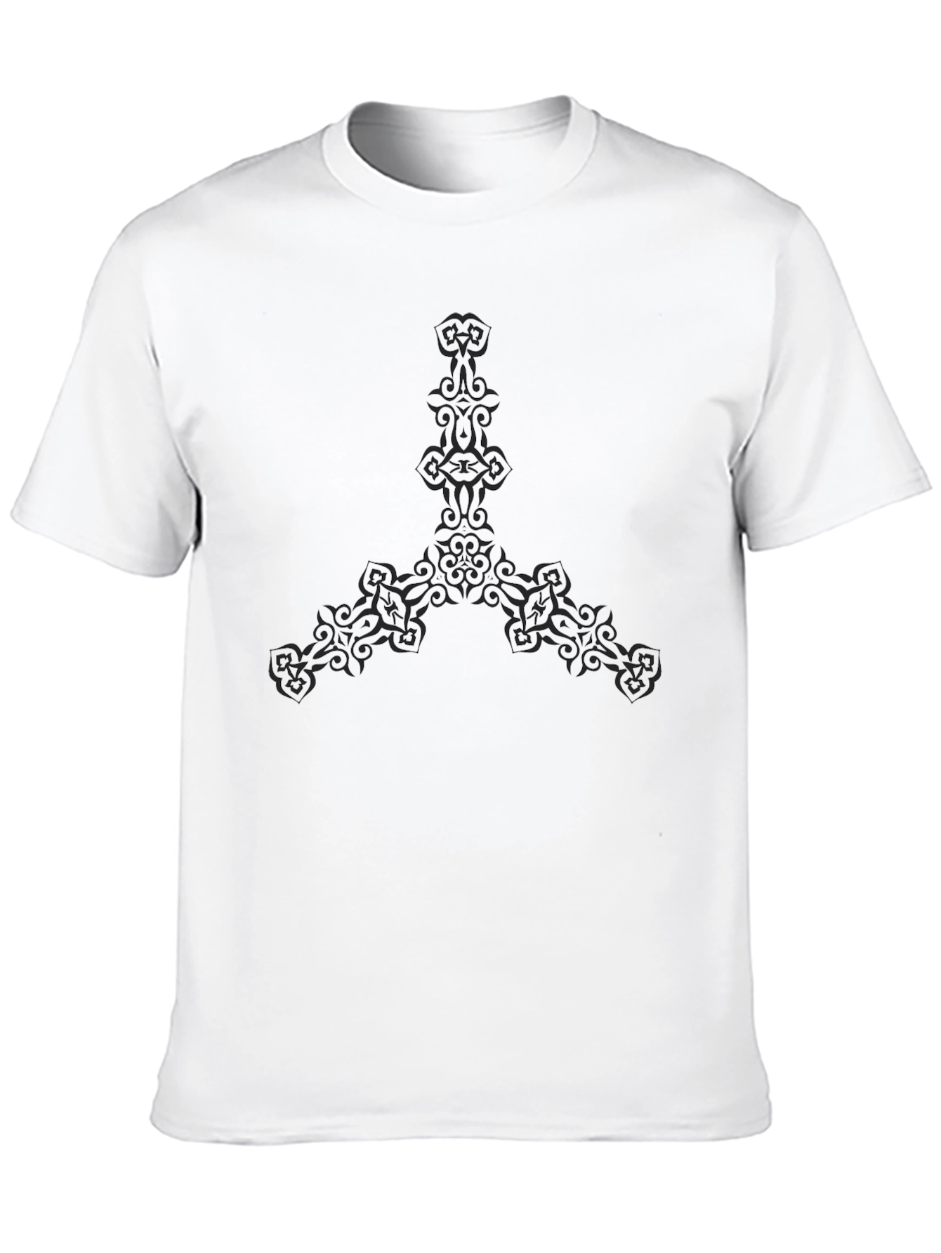 Black Tee with Tribal Design
