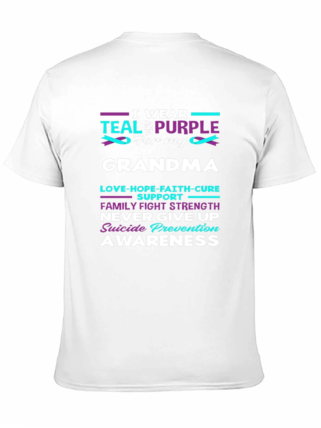 Teal and Purple Awareness T-Shirt - Grandma Support