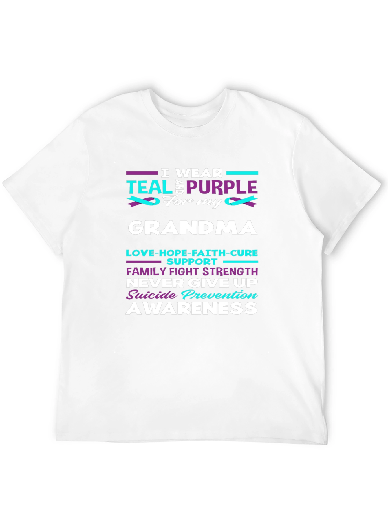 Teal and Purple Awareness T-Shirt - Grandma Support