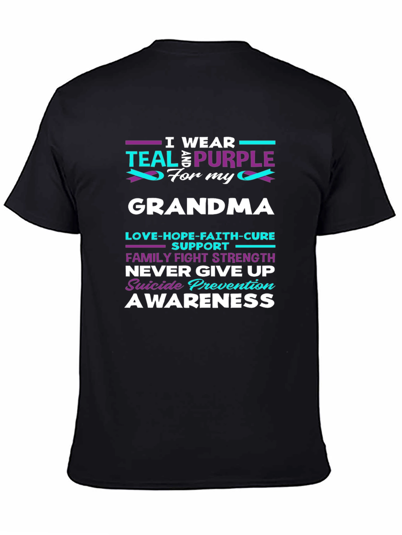 Teal and Purple Awareness T-Shirt - Grandma Support