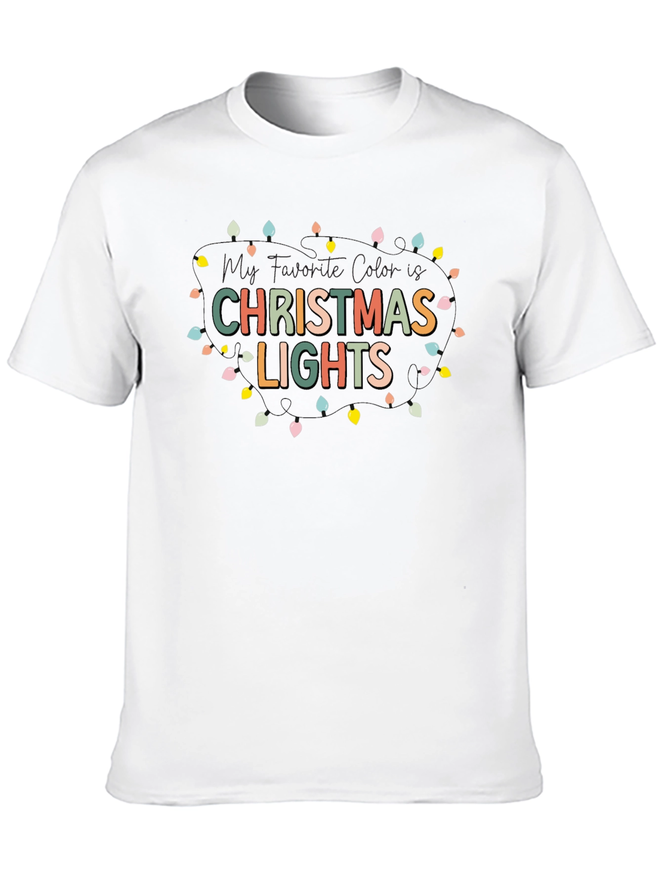 Festive Christmas Lights Graphic Tee