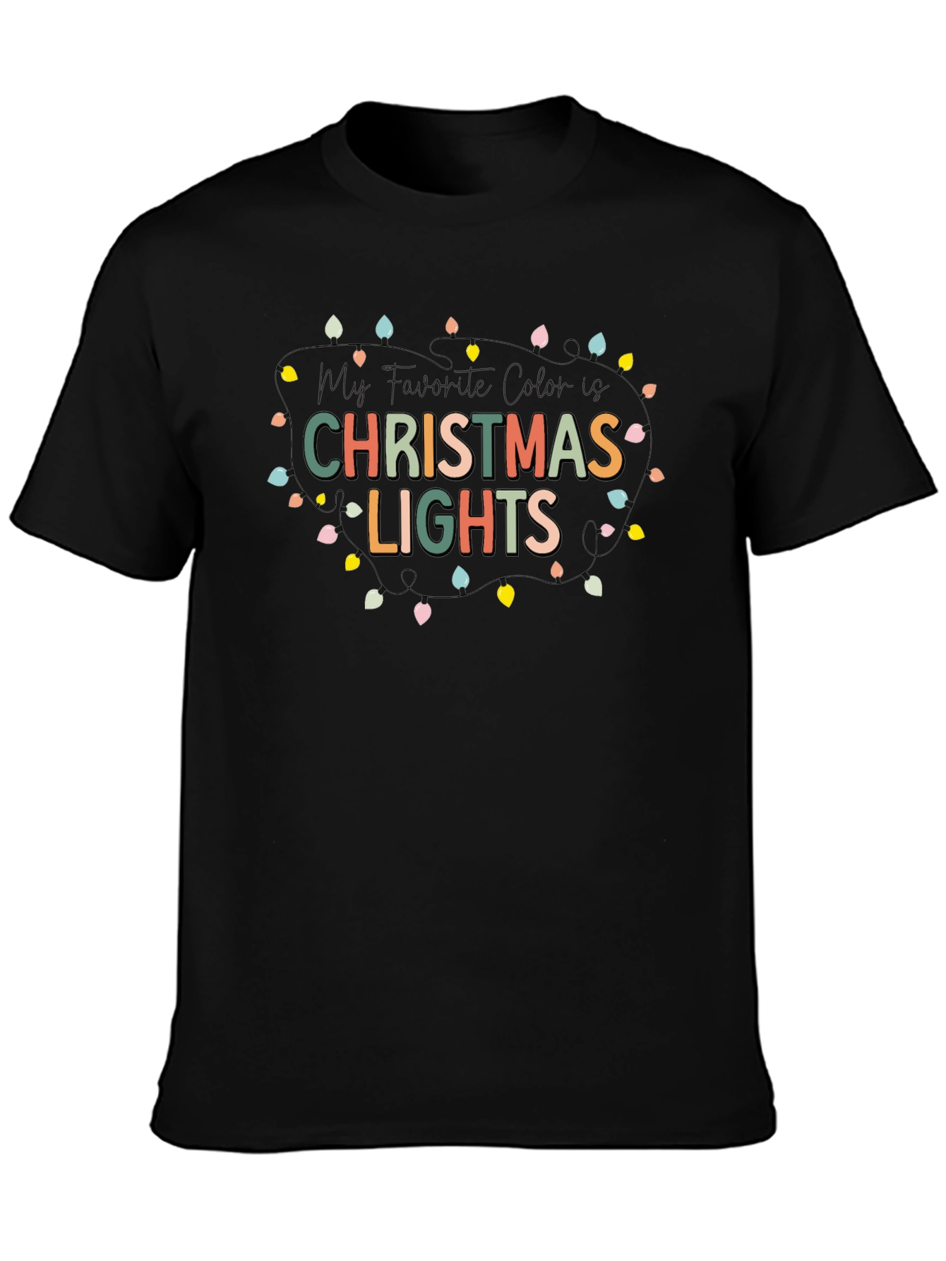 Festive Christmas Lights Graphic Tee
