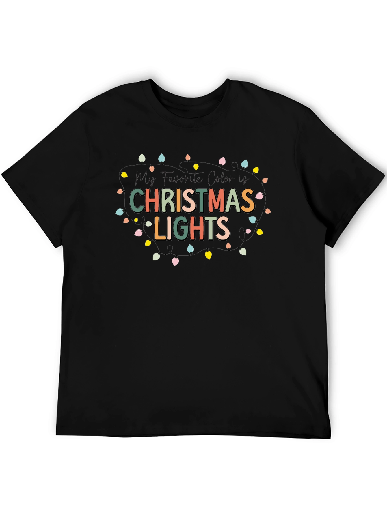 Festive Christmas Lights Graphic Tee