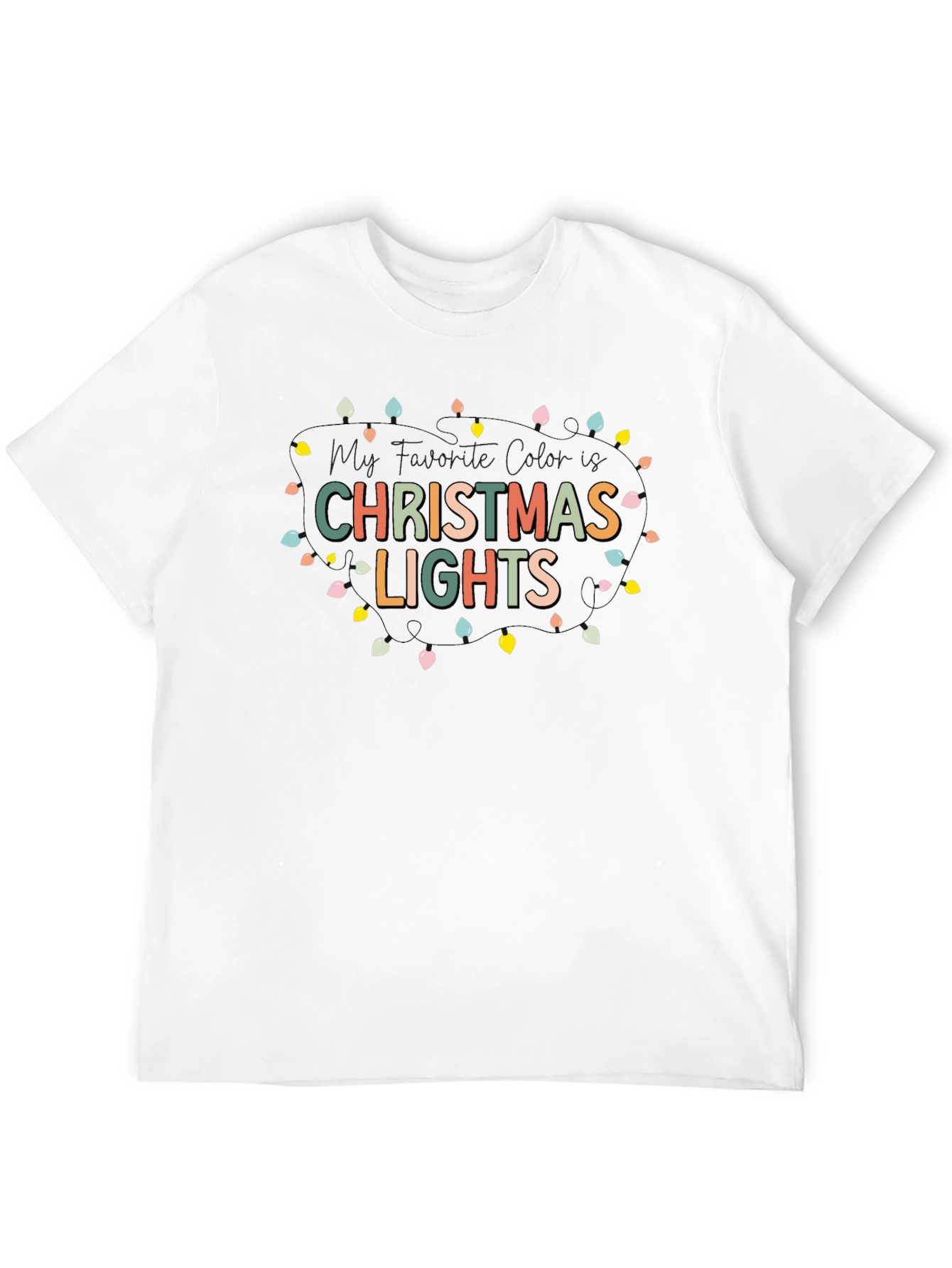 Festive Christmas Lights Graphic Tee