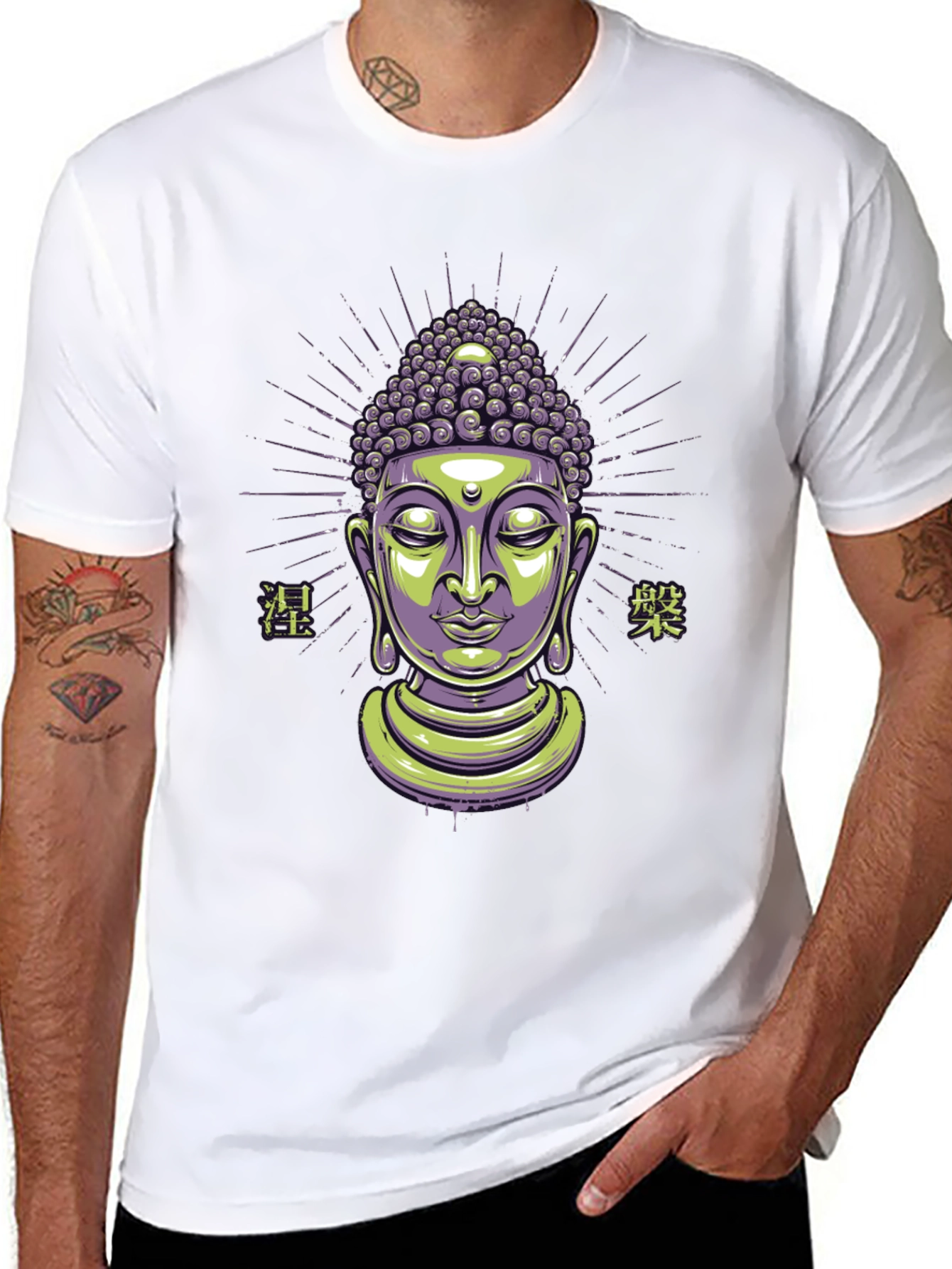Buddha Graphic Print Black T-Shirt