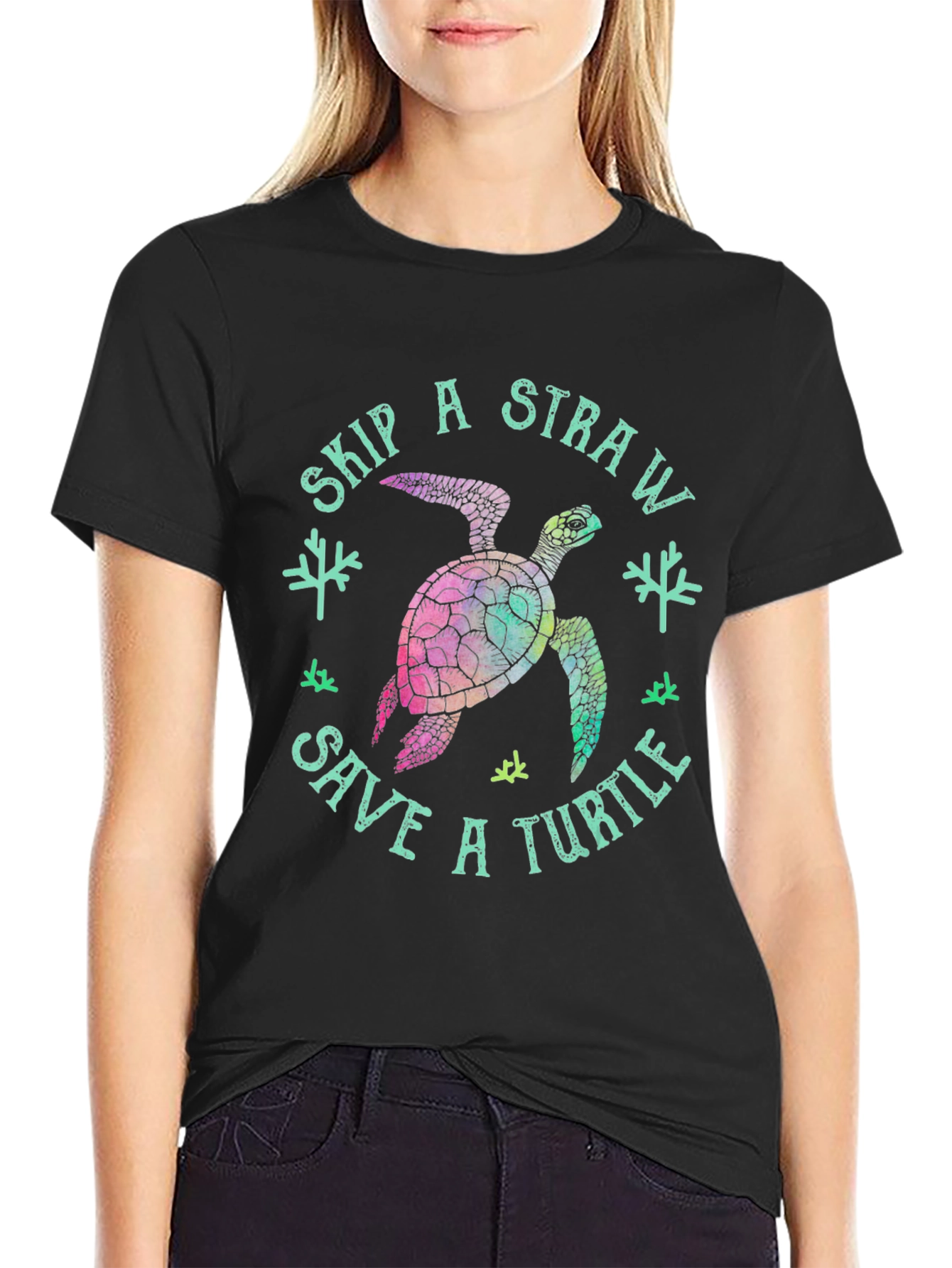 Skip a Straw Save a Turtle T-Shirt