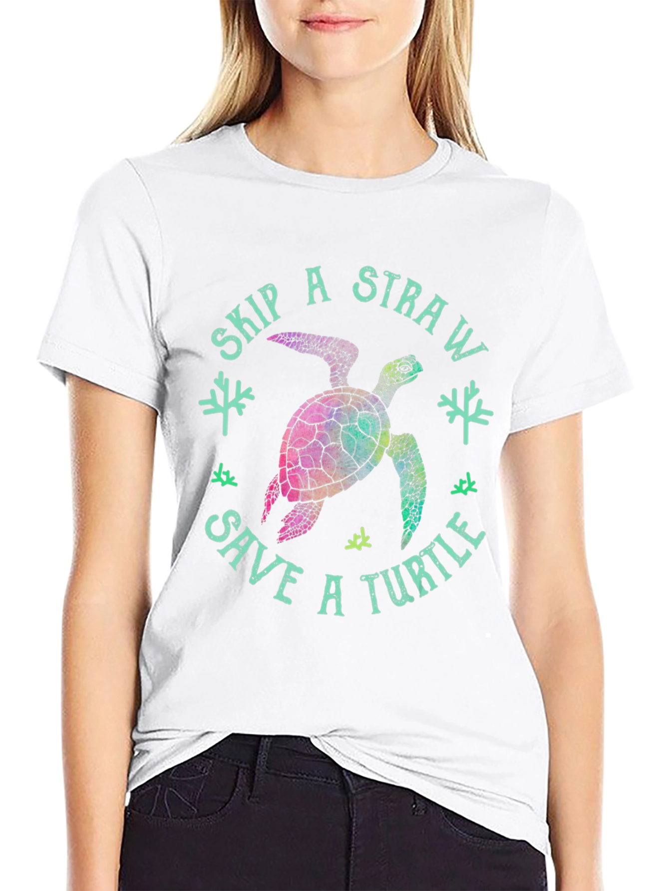 Skip a Straw Save a Turtle T-Shirt