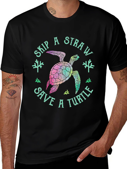 Skip a Straw Save a Turtle T-Shirt