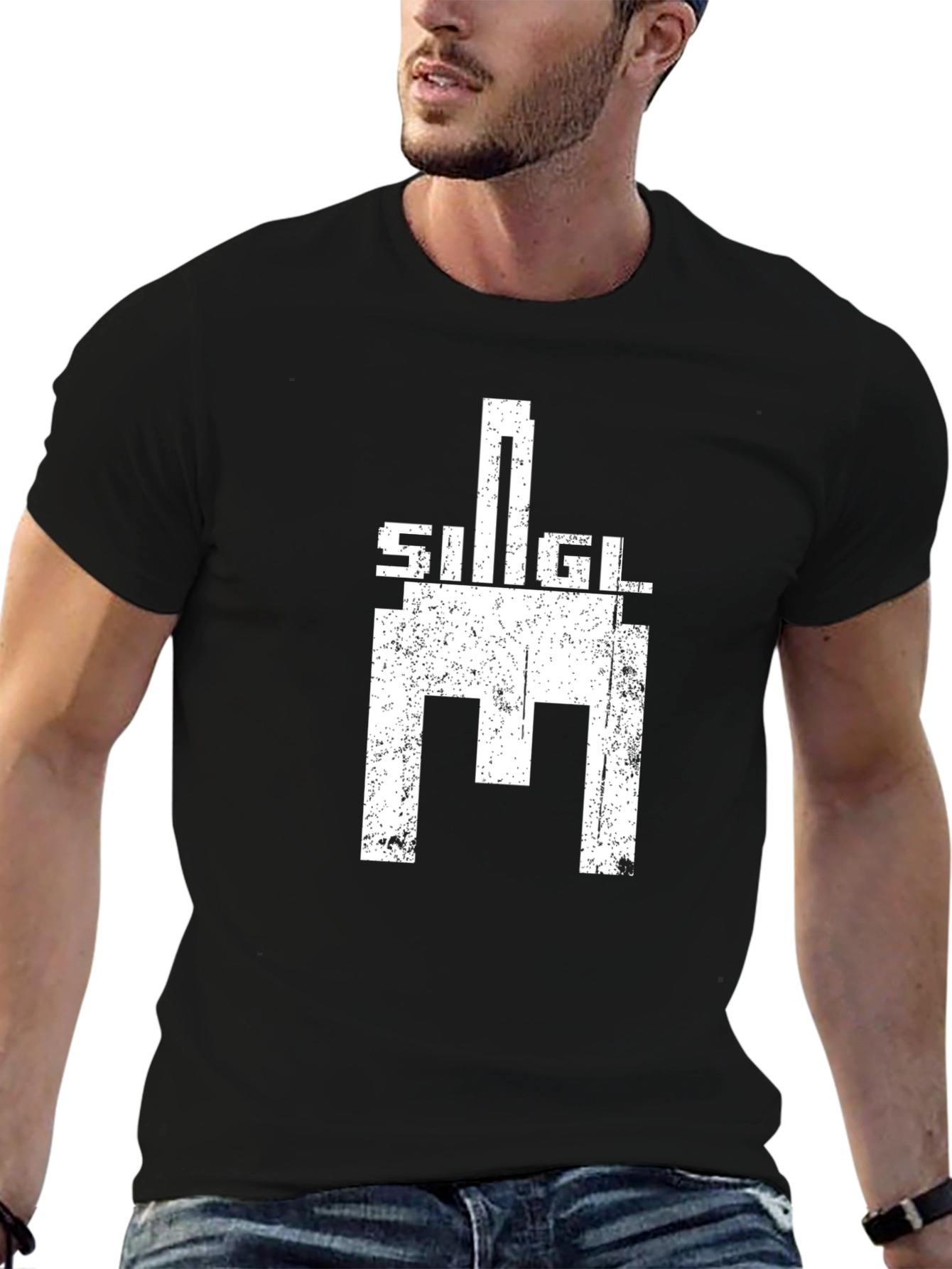 Sigil Graphic Black T-Shirt - Distressed Print