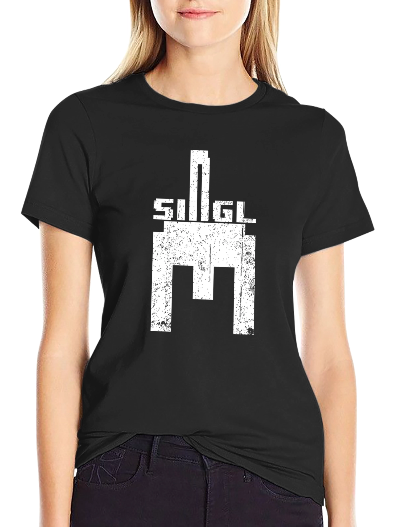 Sigil Graphic Black T-Shirt - Distressed Print