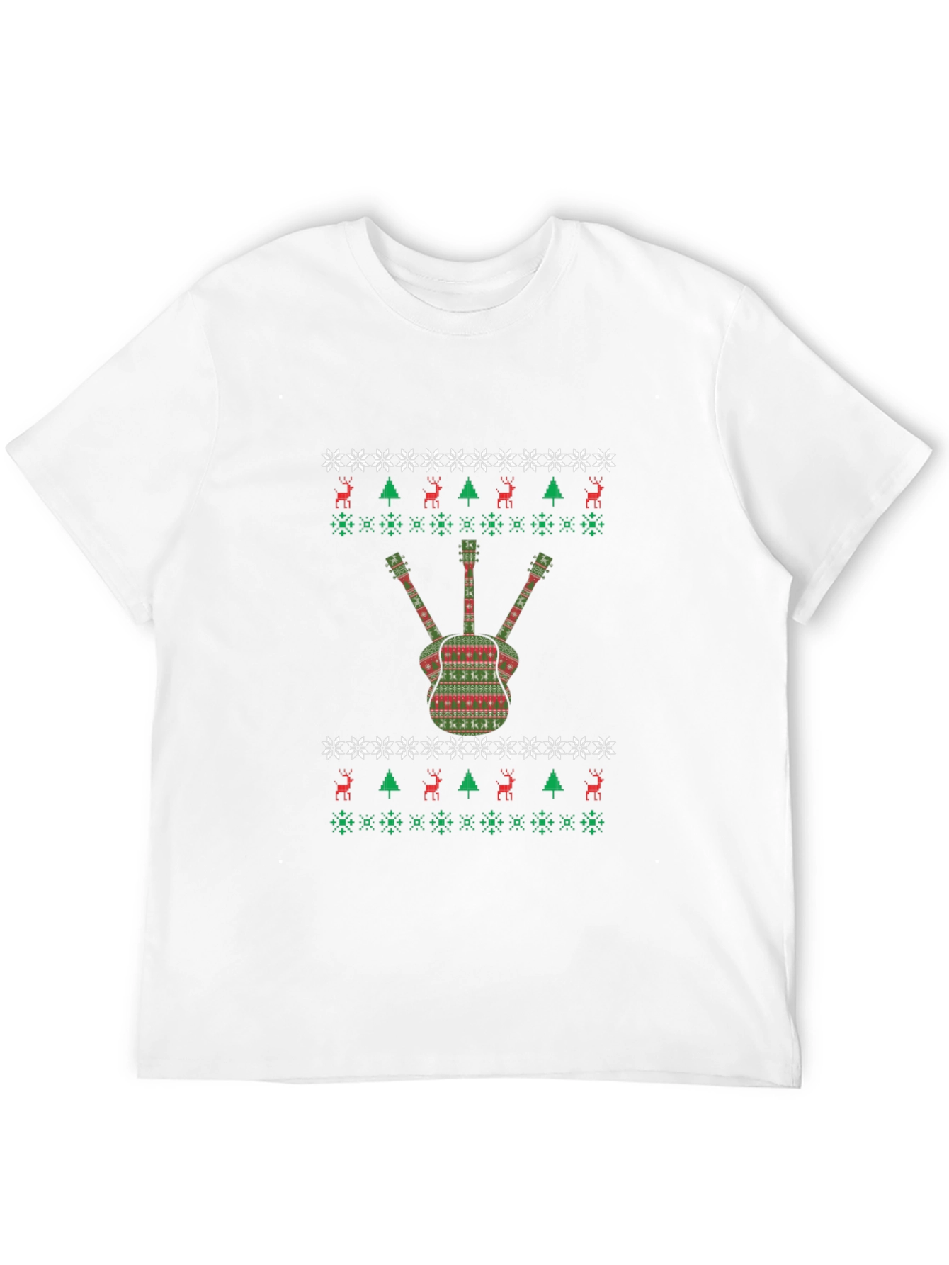 Festive Guitar Ugly Christmas Sweater T-Shirt