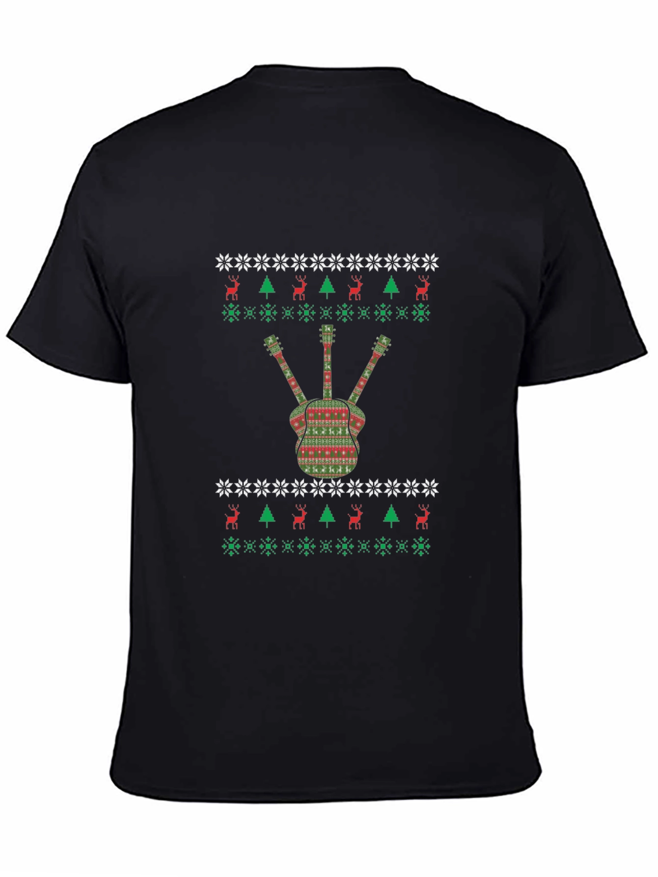 Festive Guitar Ugly Christmas Sweater T-Shirt