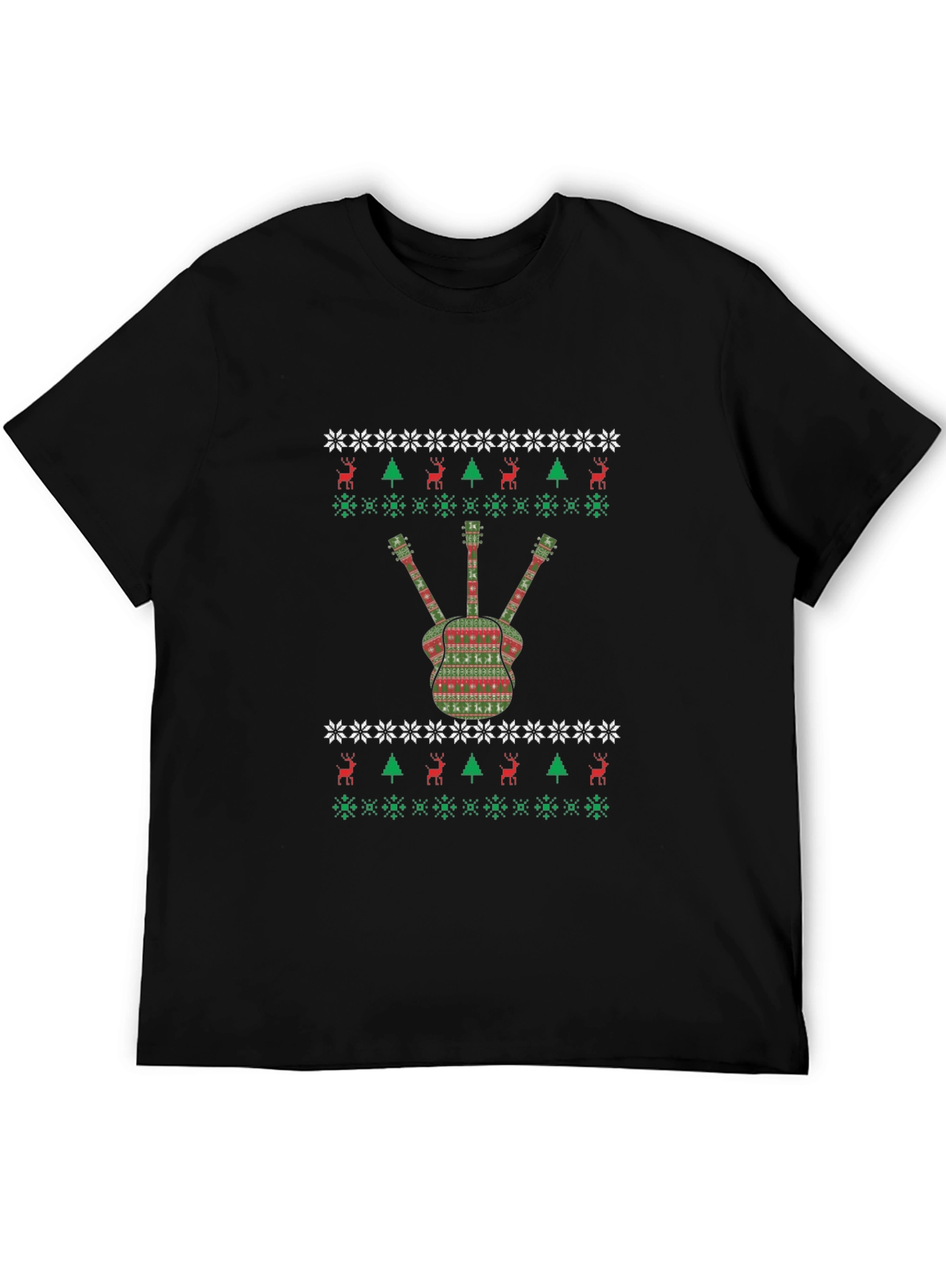 Festive Guitar Ugly Christmas Sweater T-Shirt