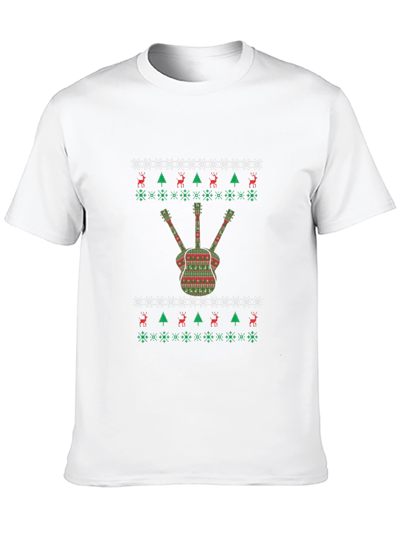 Festive Guitar Ugly Christmas Sweater T-Shirt