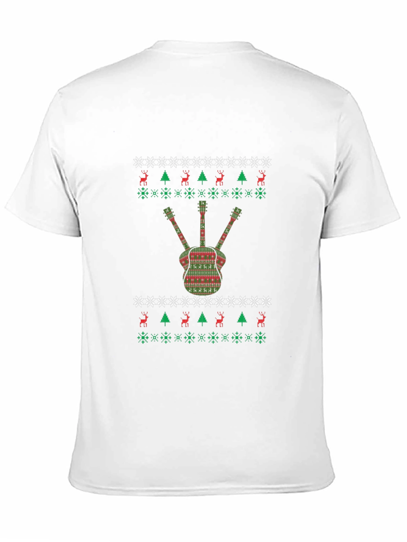Festive Guitar Ugly Christmas Sweater T-Shirt