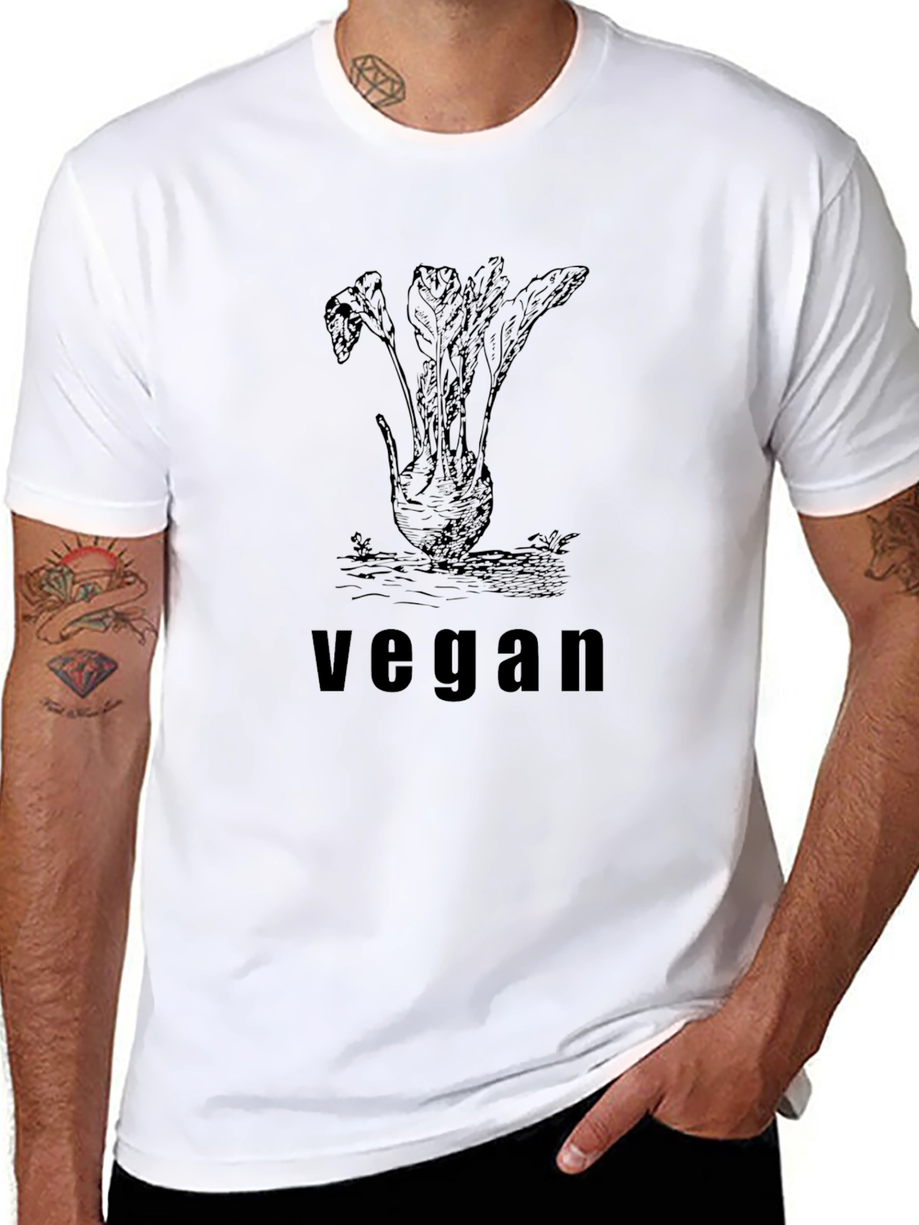 Vegan Graphic Tee - Black T-Shirt