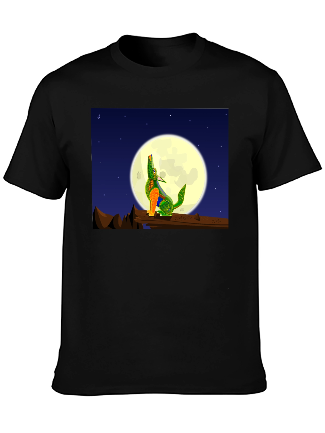 Howling Wolf Moon Graphic Tee - Black