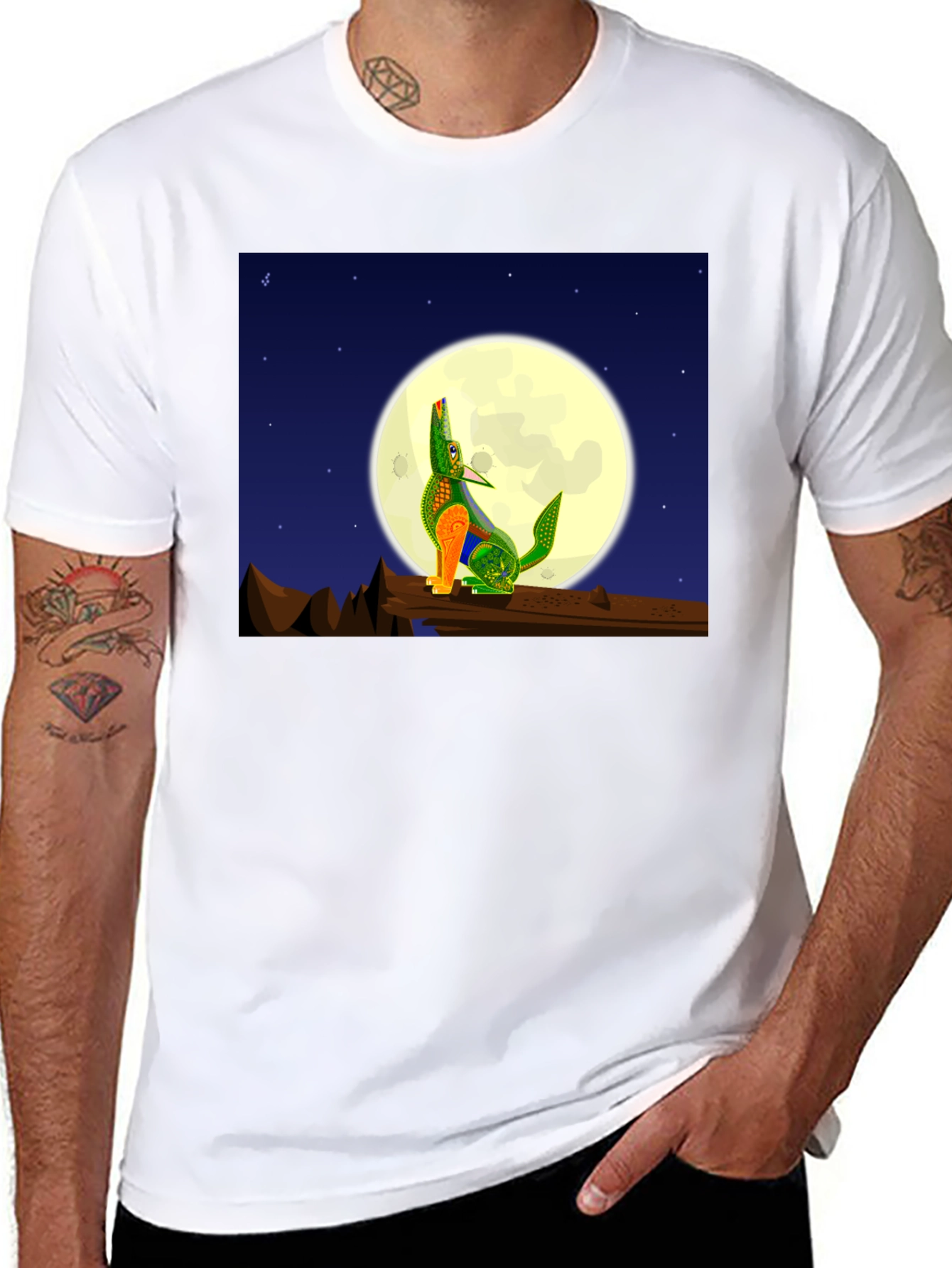 Howling Wolf Moon Graphic Tee - Black