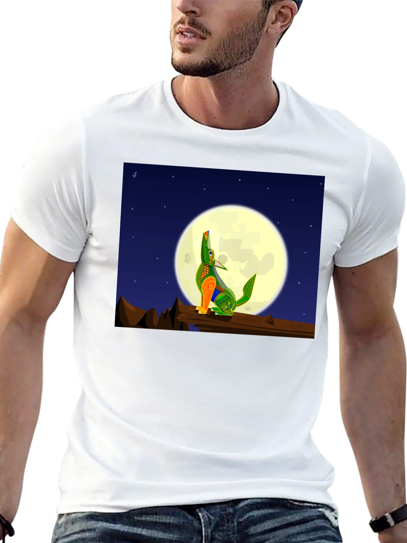 Howling Wolf Moon Graphic Tee - Black