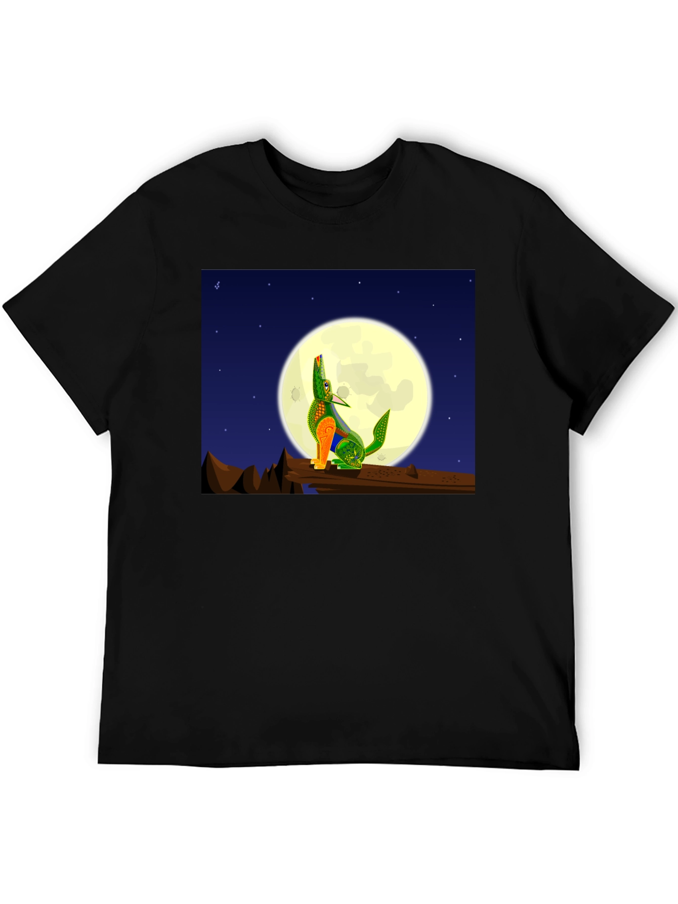 Howling Wolf Moon Graphic Tee - Black