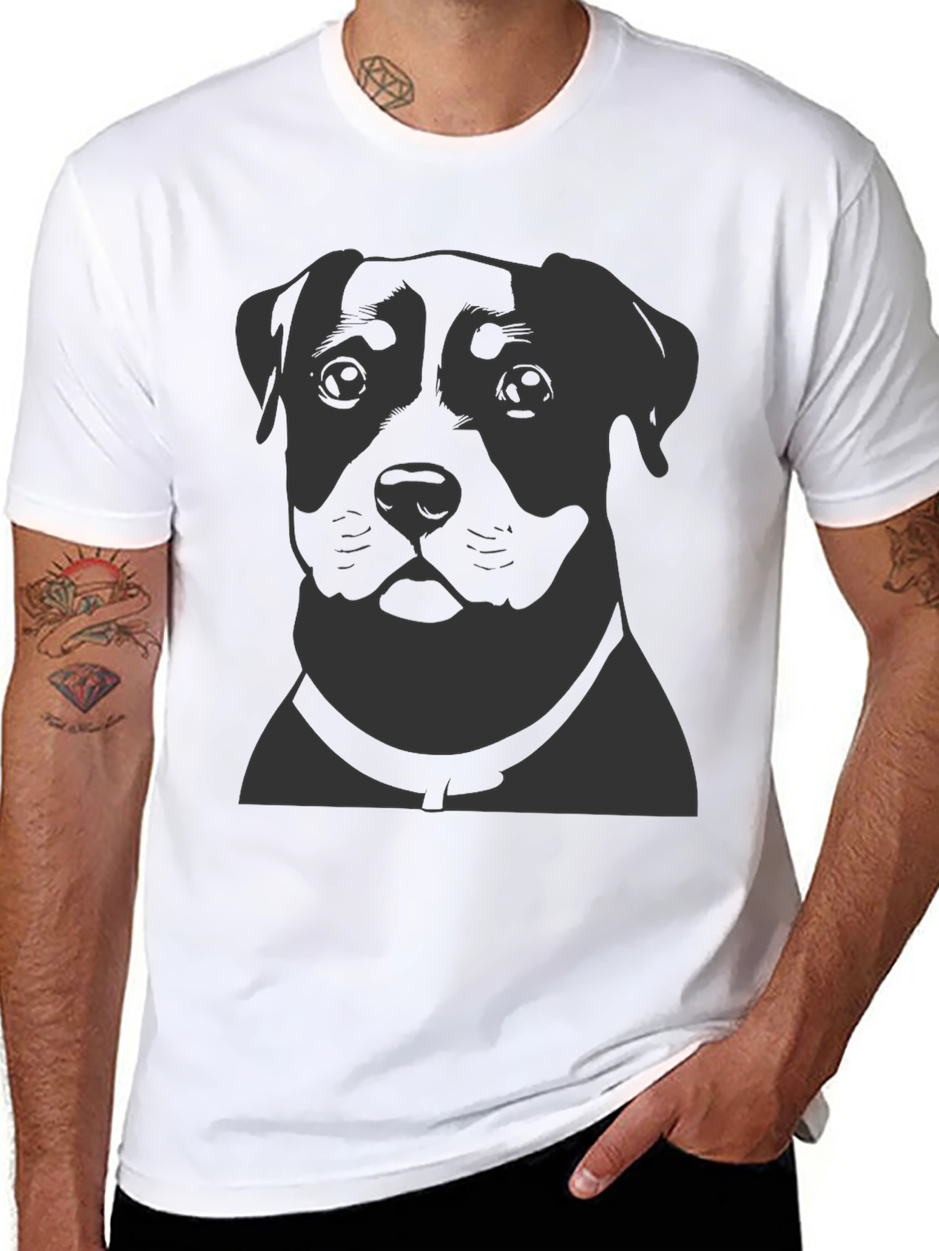 Dog Portrait Graphic Print T-Shirt