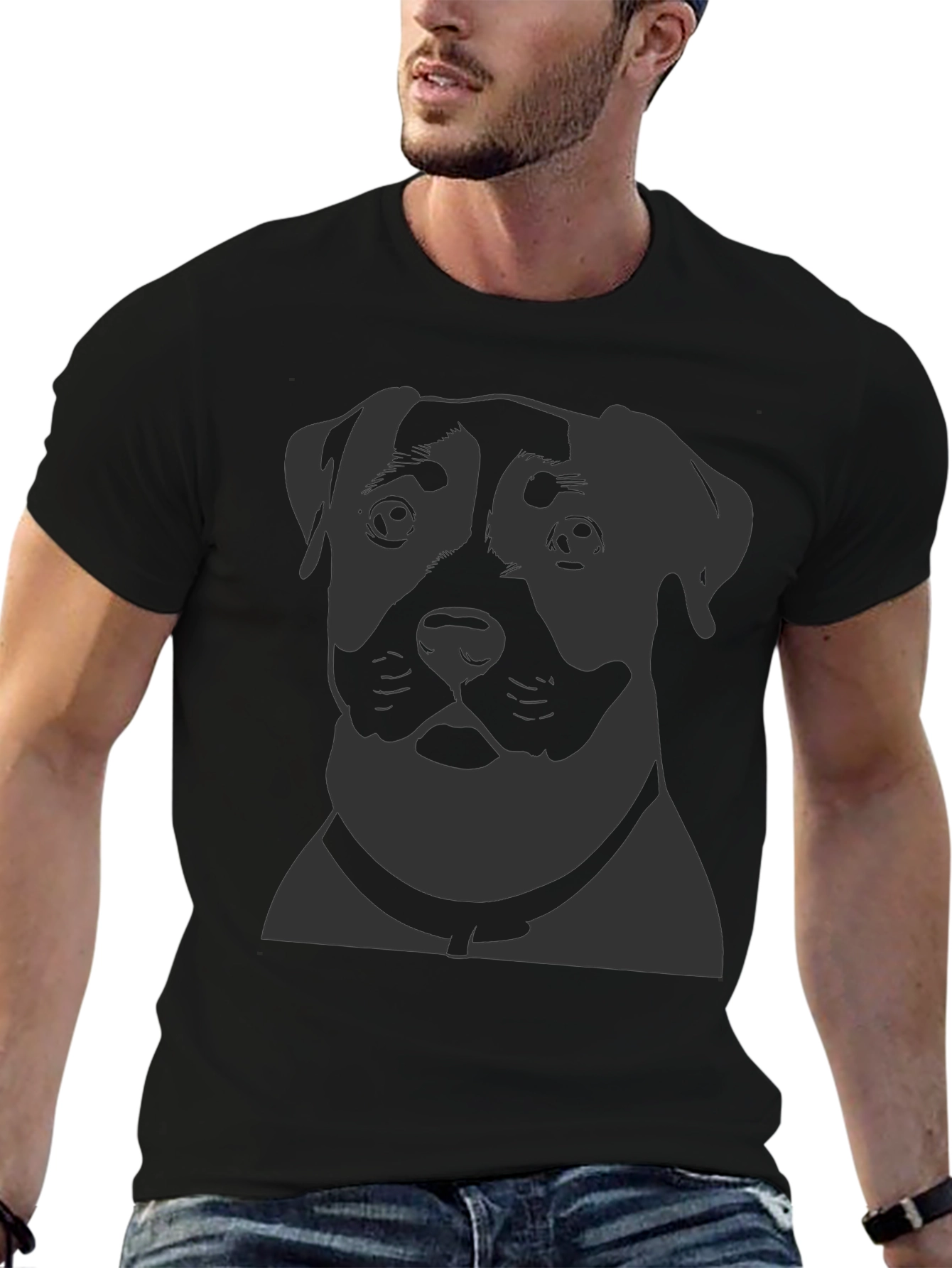 Dog Portrait Graphic Print T-Shirt
