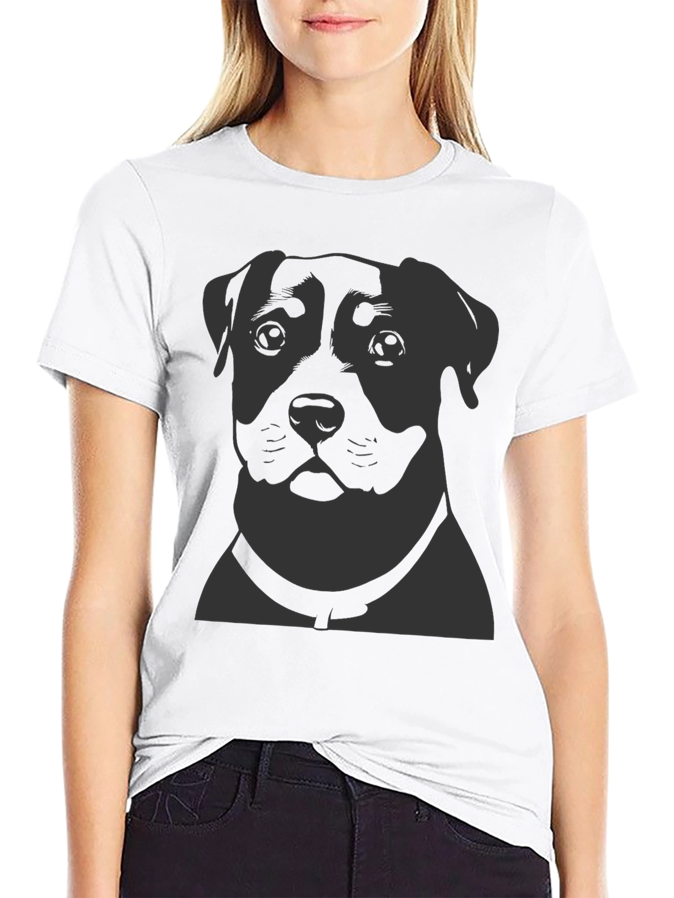 Dog Portrait Graphic Print T-Shirt