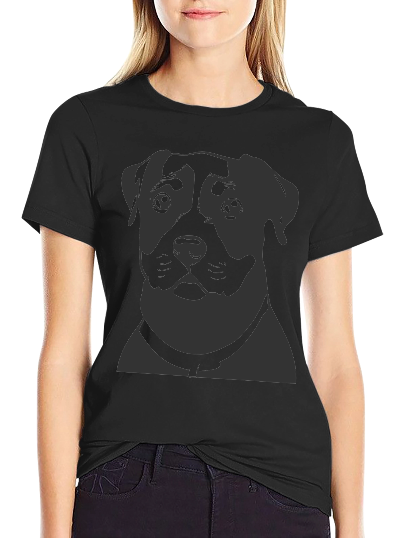 Dog Portrait Graphic Print T-Shirt