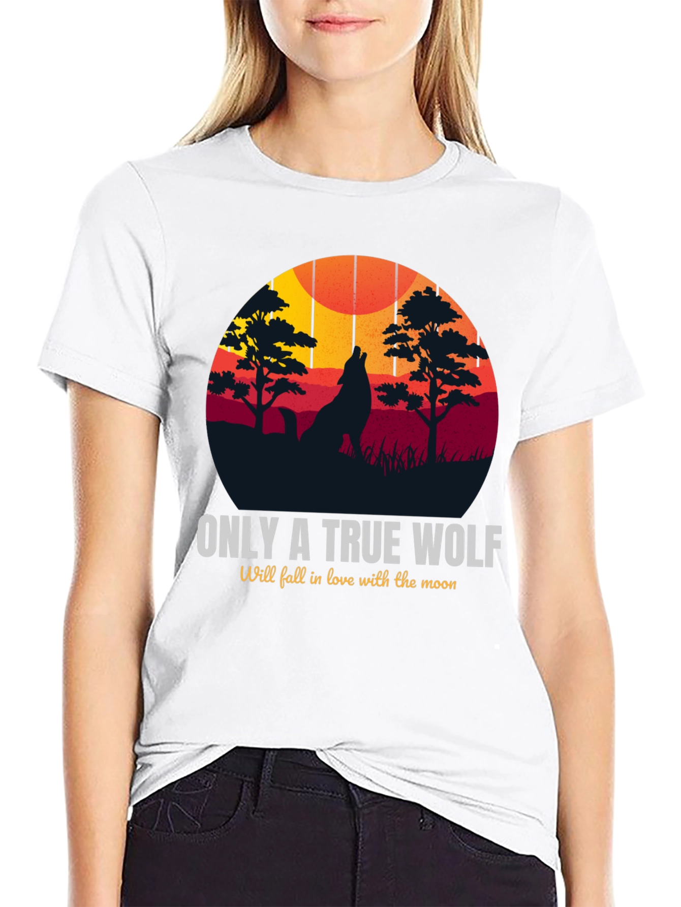 True Wolf Moon Graphic T-Shirt - Nature Lovers Tee