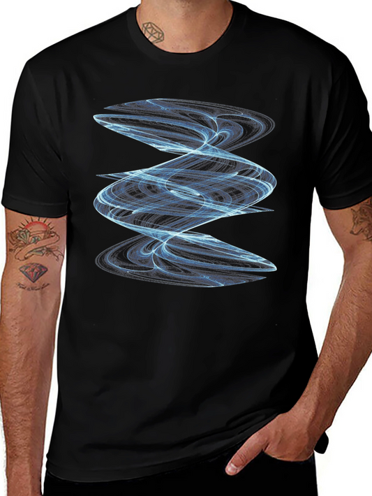 Abstract Spiral Graphic Tee - Modern Black T-Shirt