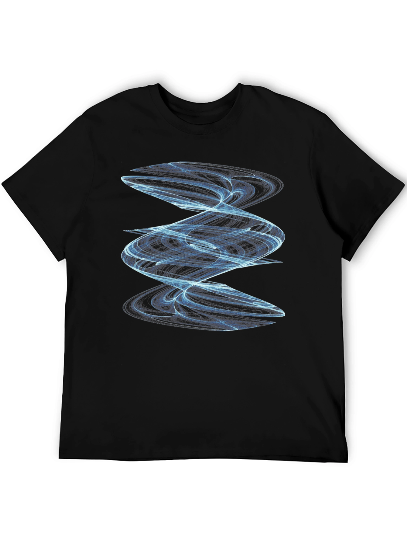 Abstract Spiral Graphic Tee - Modern Black T-Shirt
