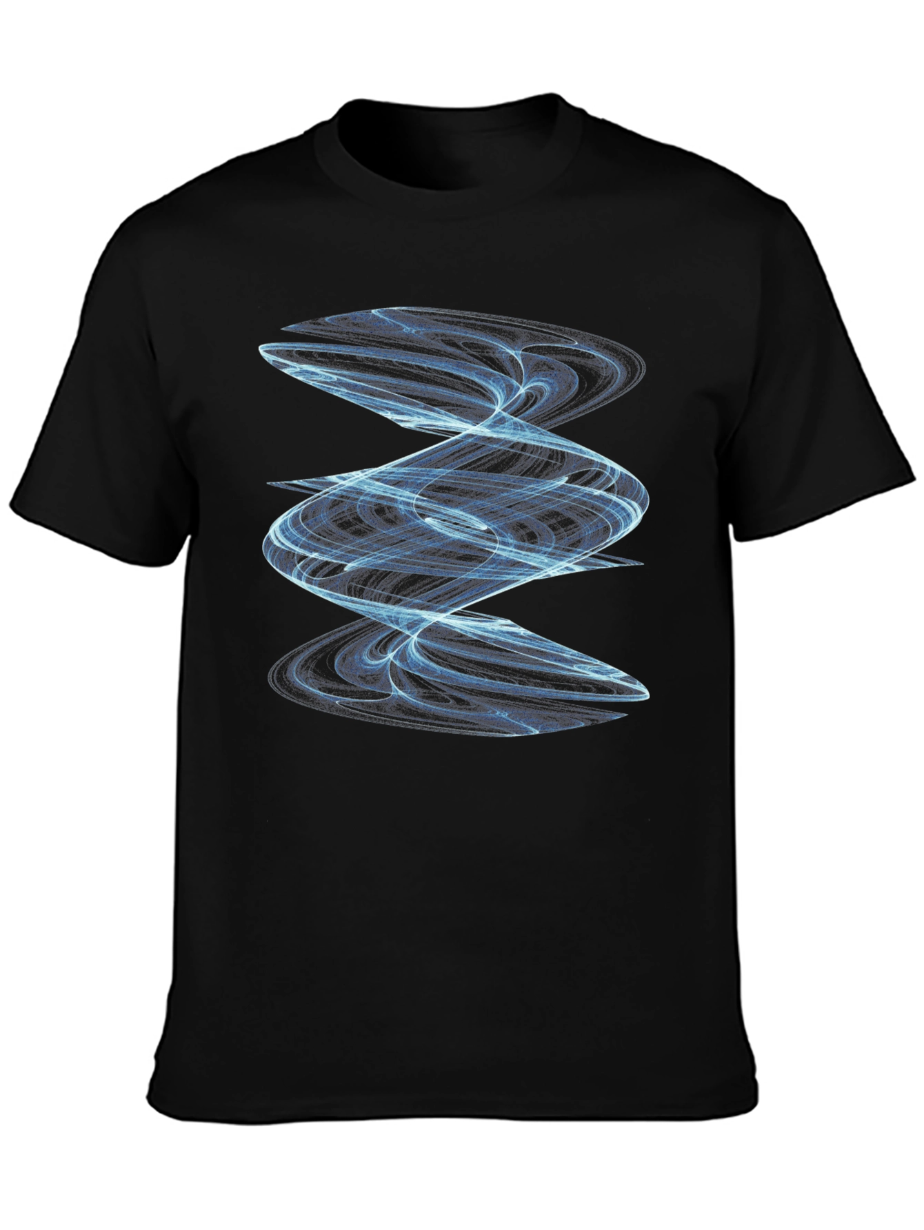 Abstract Spiral Graphic Tee - Modern Black T-Shirt