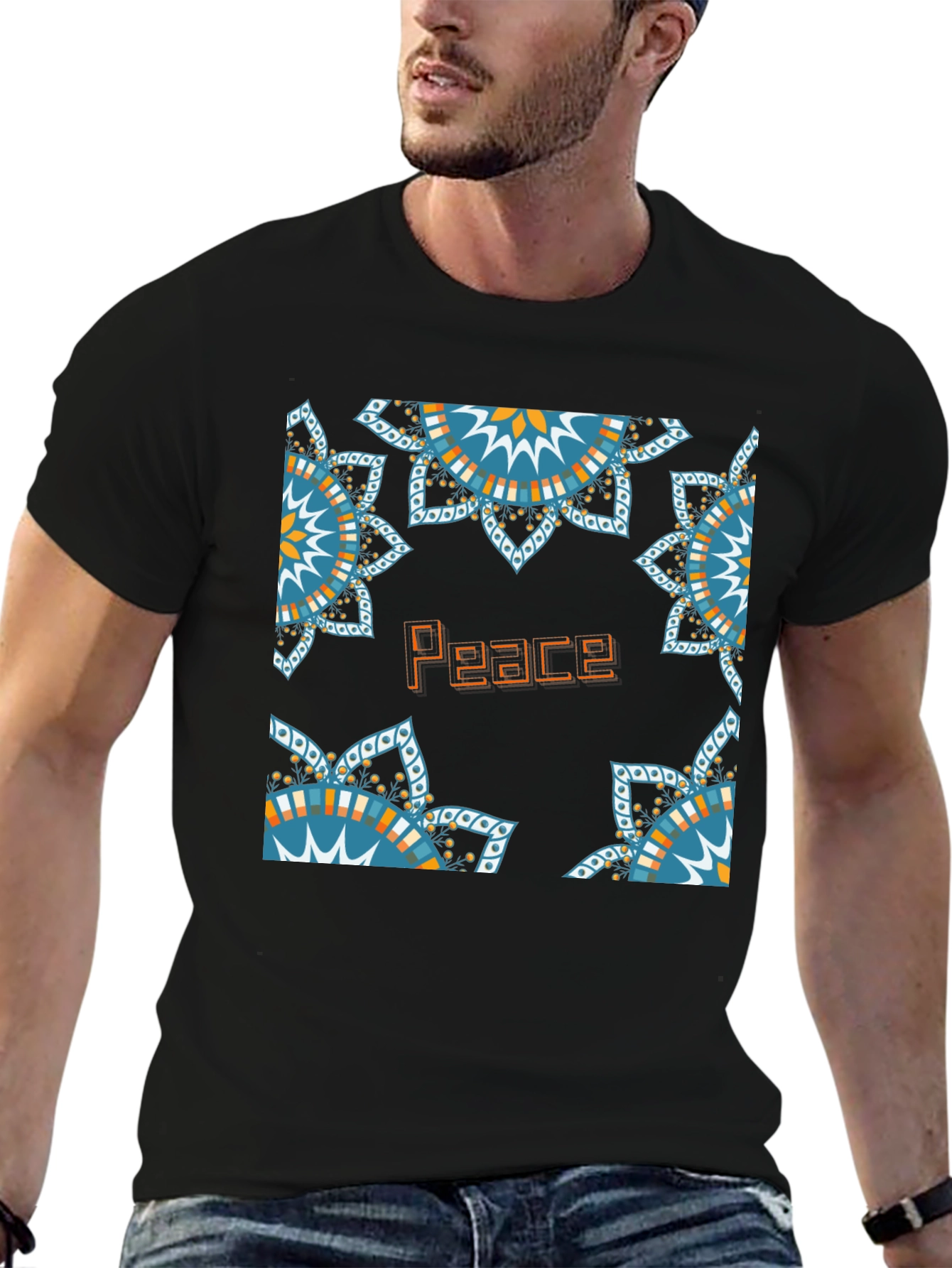Peace Mandala T-Shirt - Geometric Design
