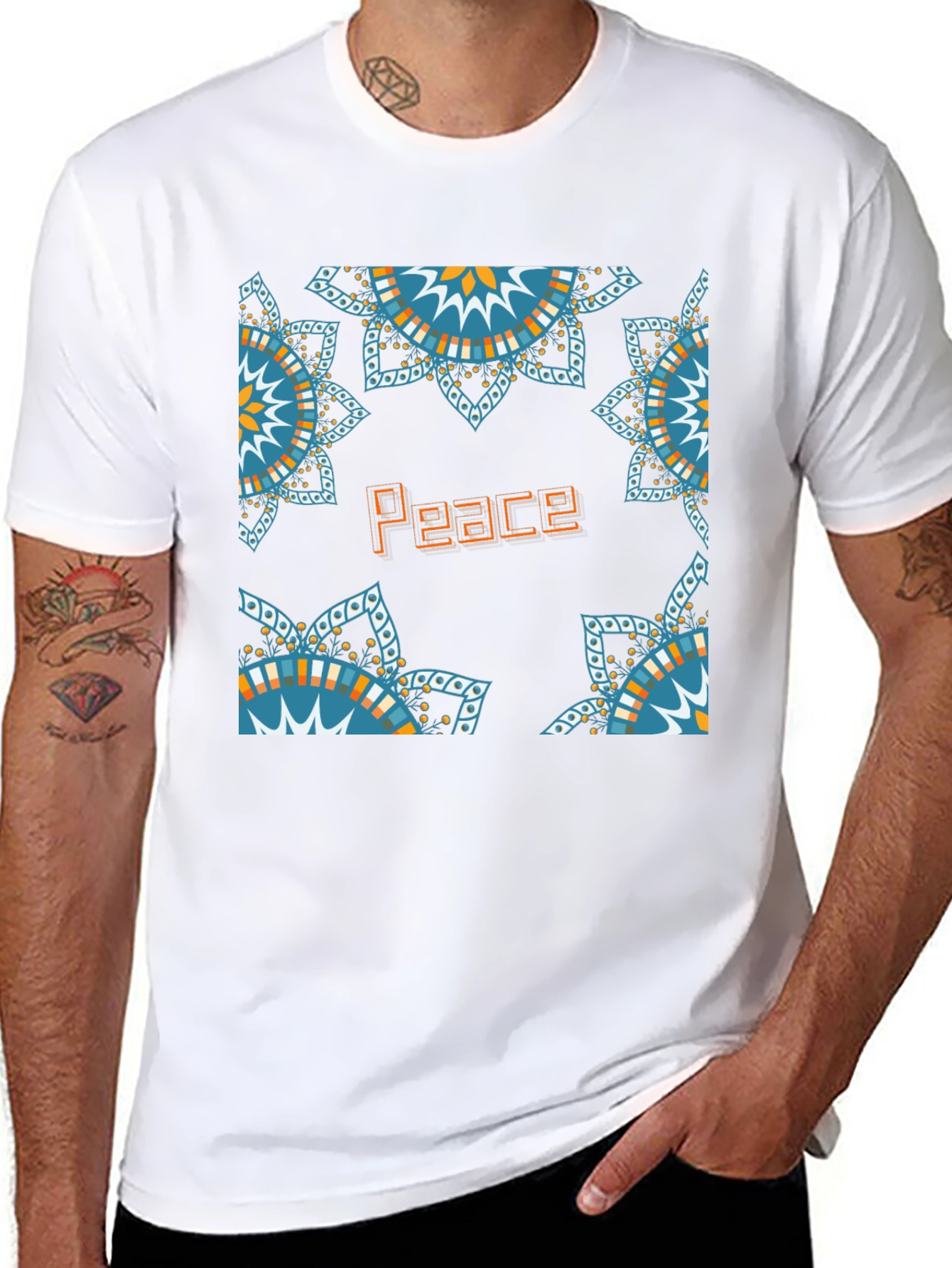 Peace Mandala T-Shirt - Geometric Design