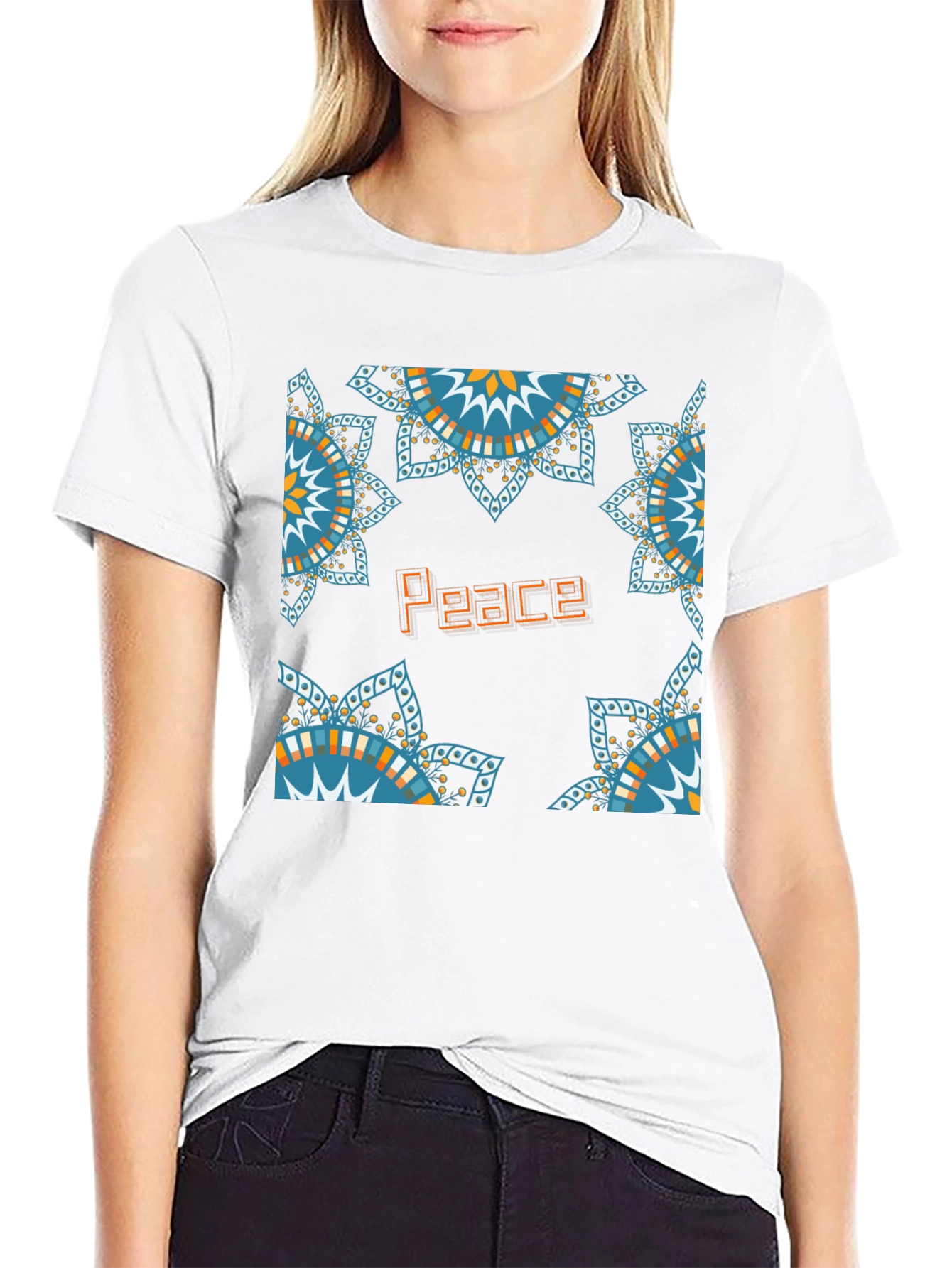 Peace Mandala T-Shirt - Geometric Design